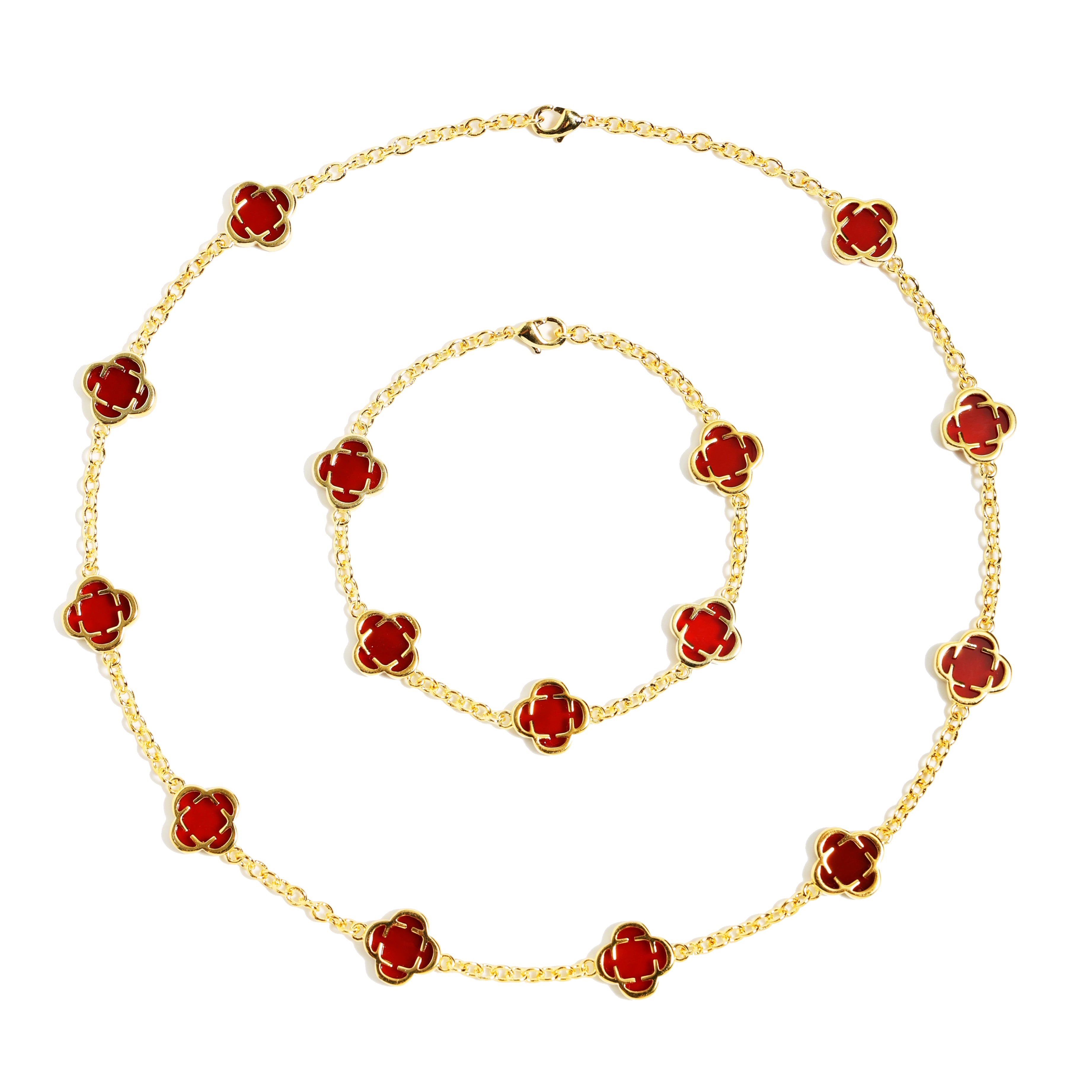 Red Clover Gemstone Bracelet
