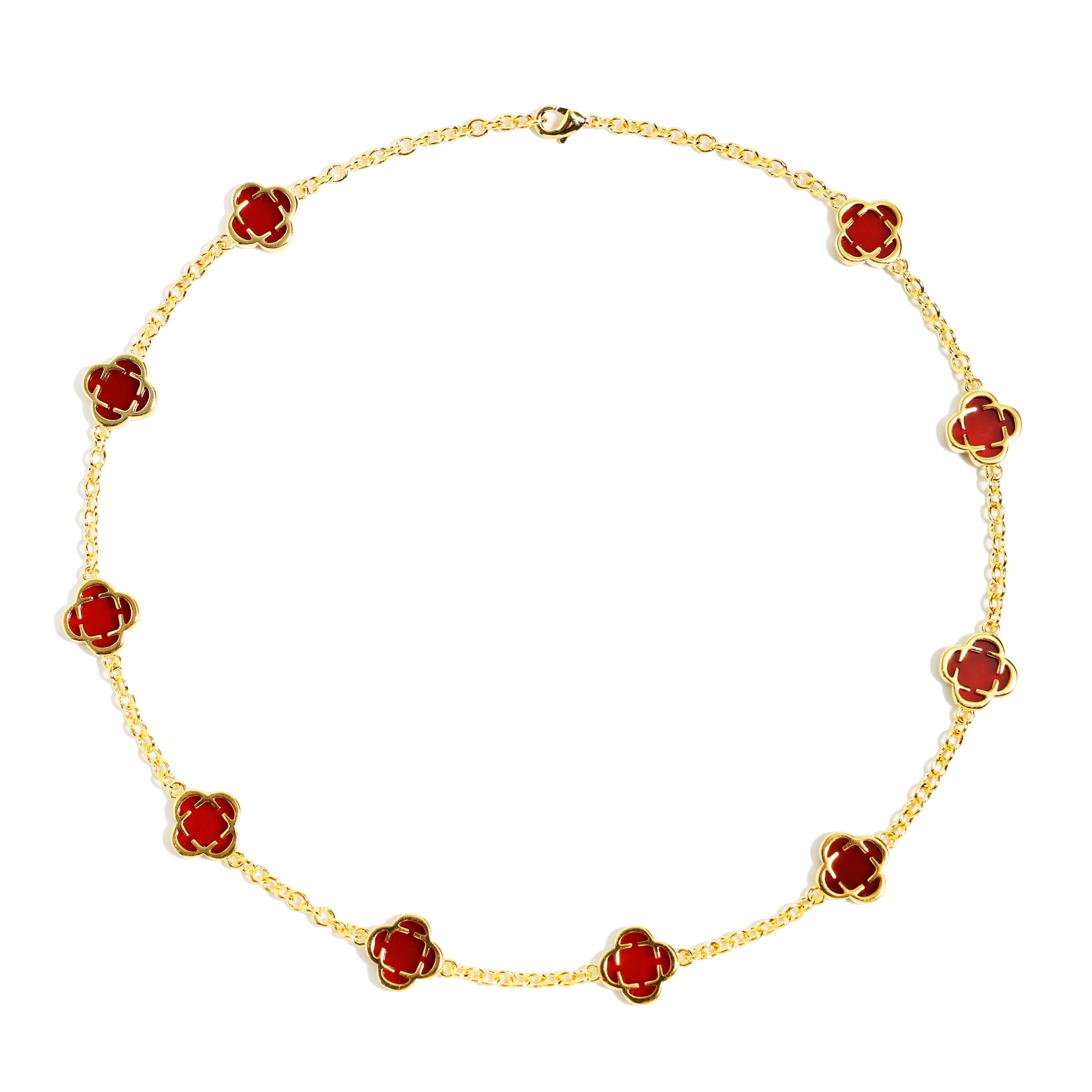 Red Clover Gemstone Bracelet