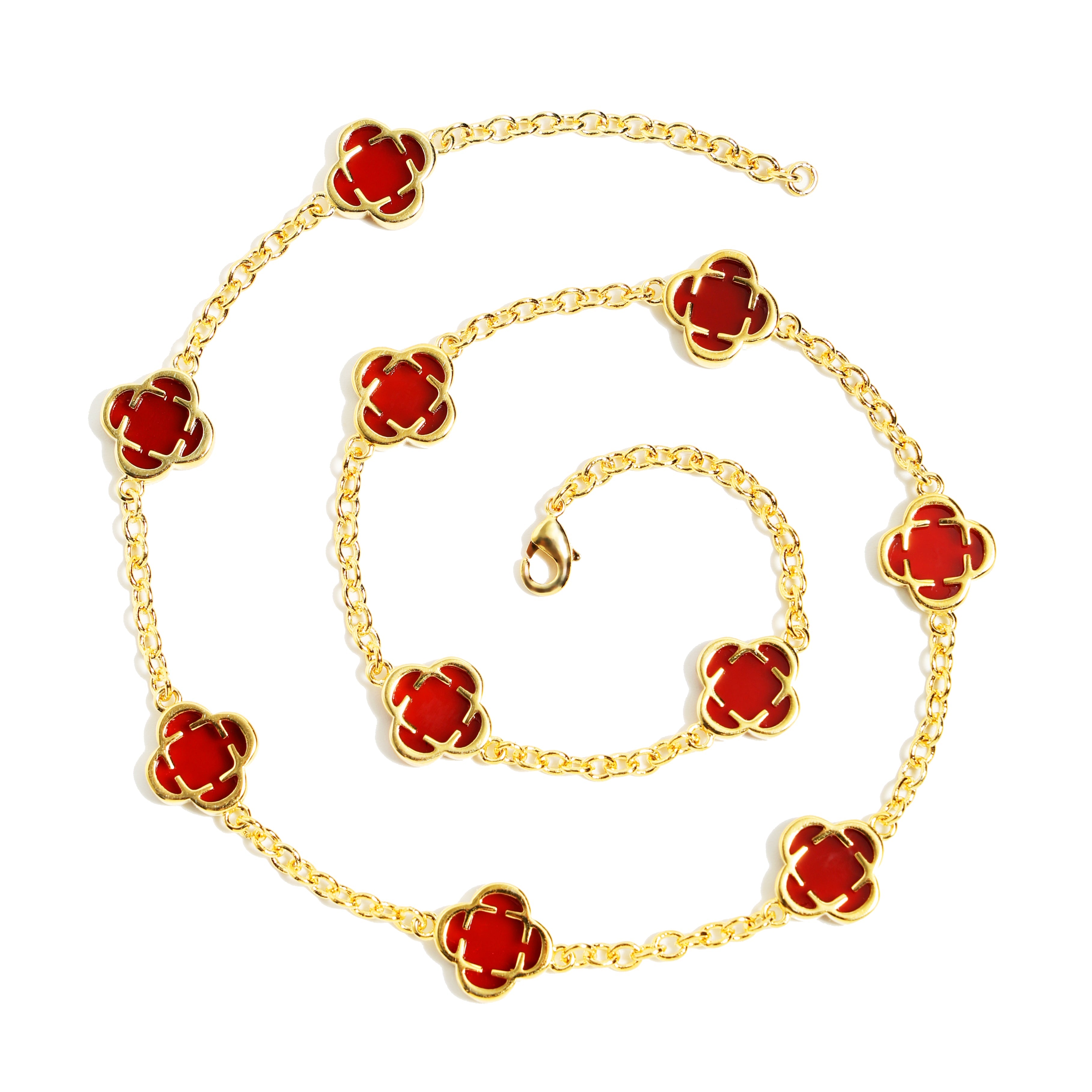 Red Clover Gemstone Bracelet