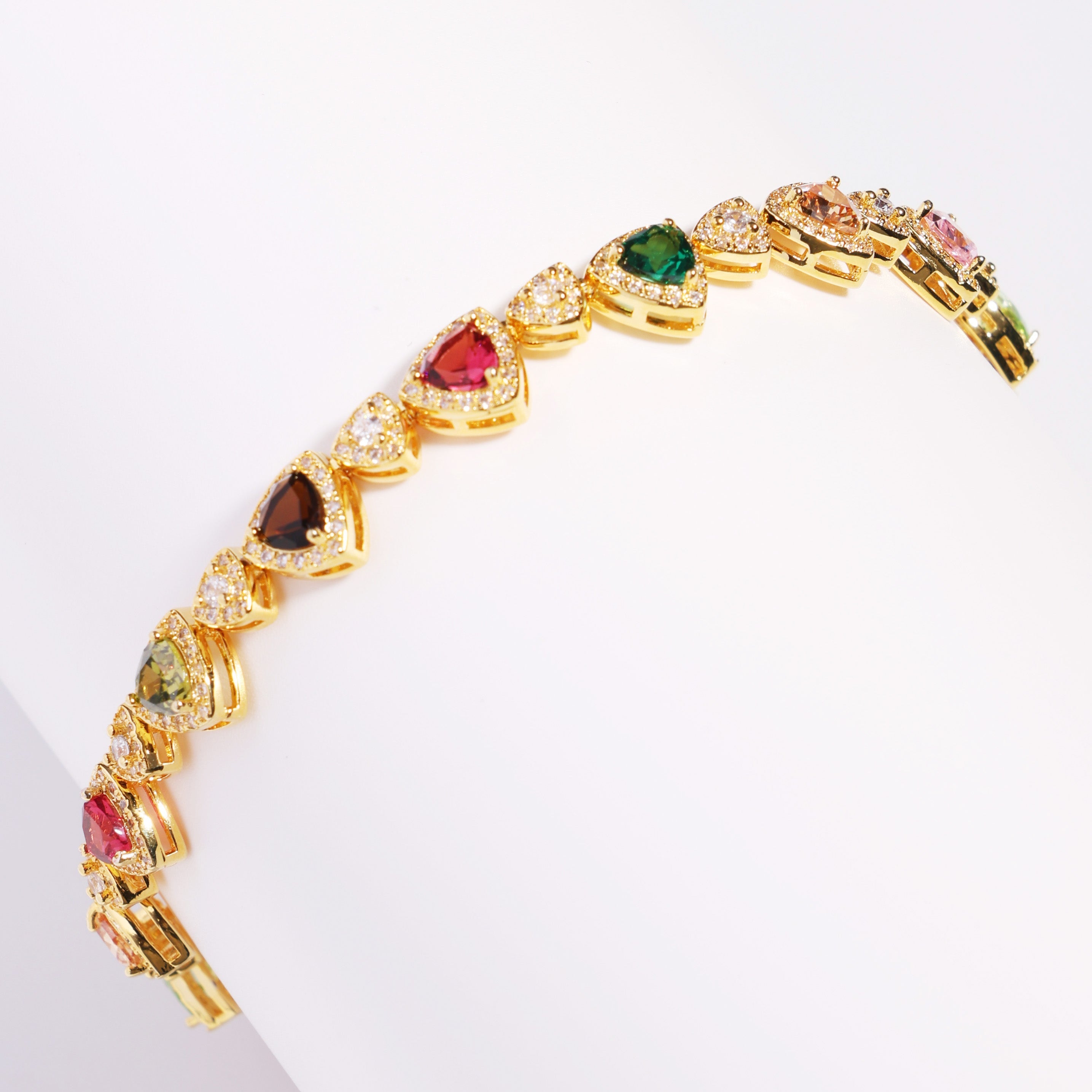 Heart Cut Tourmaline Gemstone Bracelet