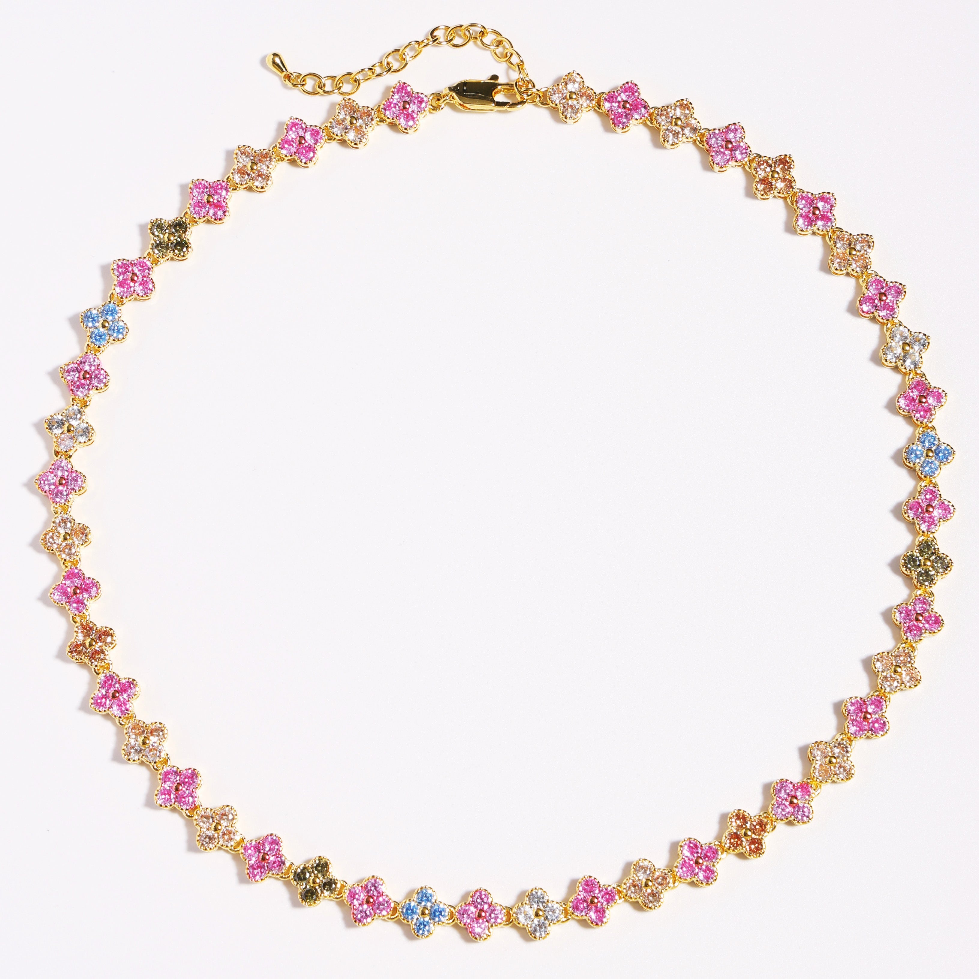 Blossom Tourmaline Gemstone Set (Unisex Necklace ＆ Bracelet)