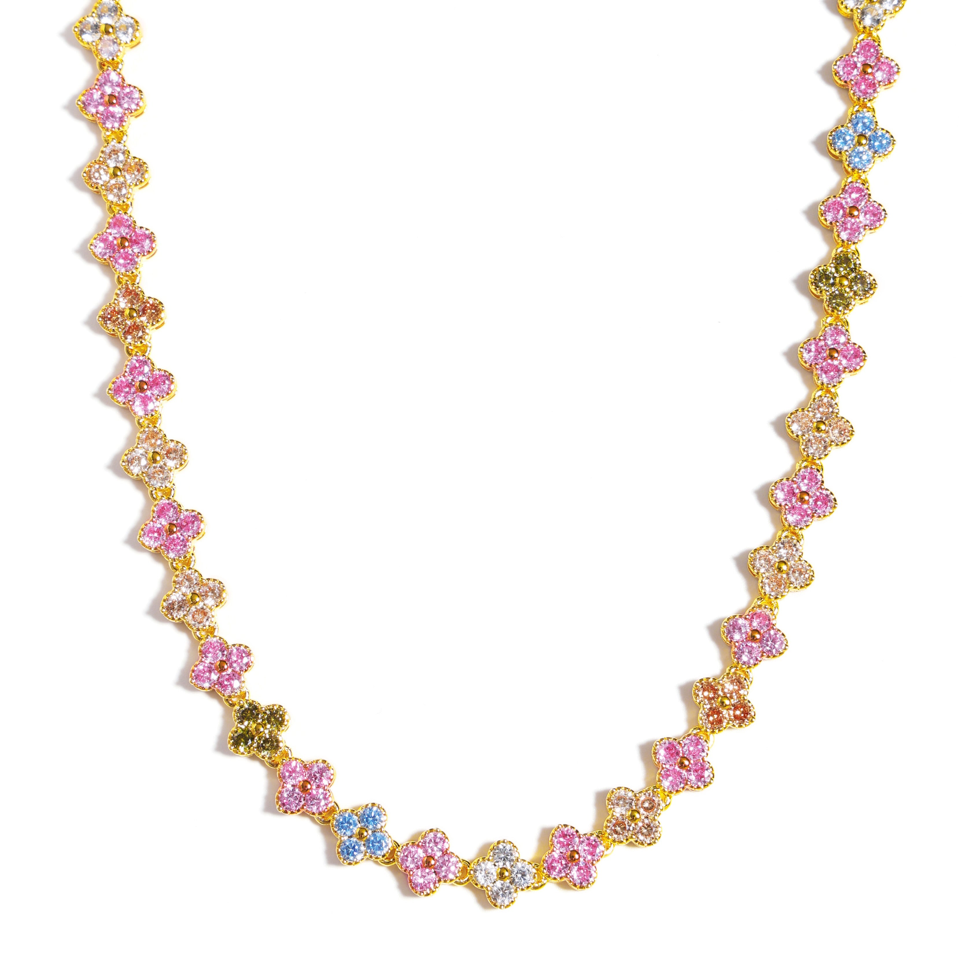 Blossom Tourmaline Gemstone Set (Unisex Necklace ＆ Bracelet)