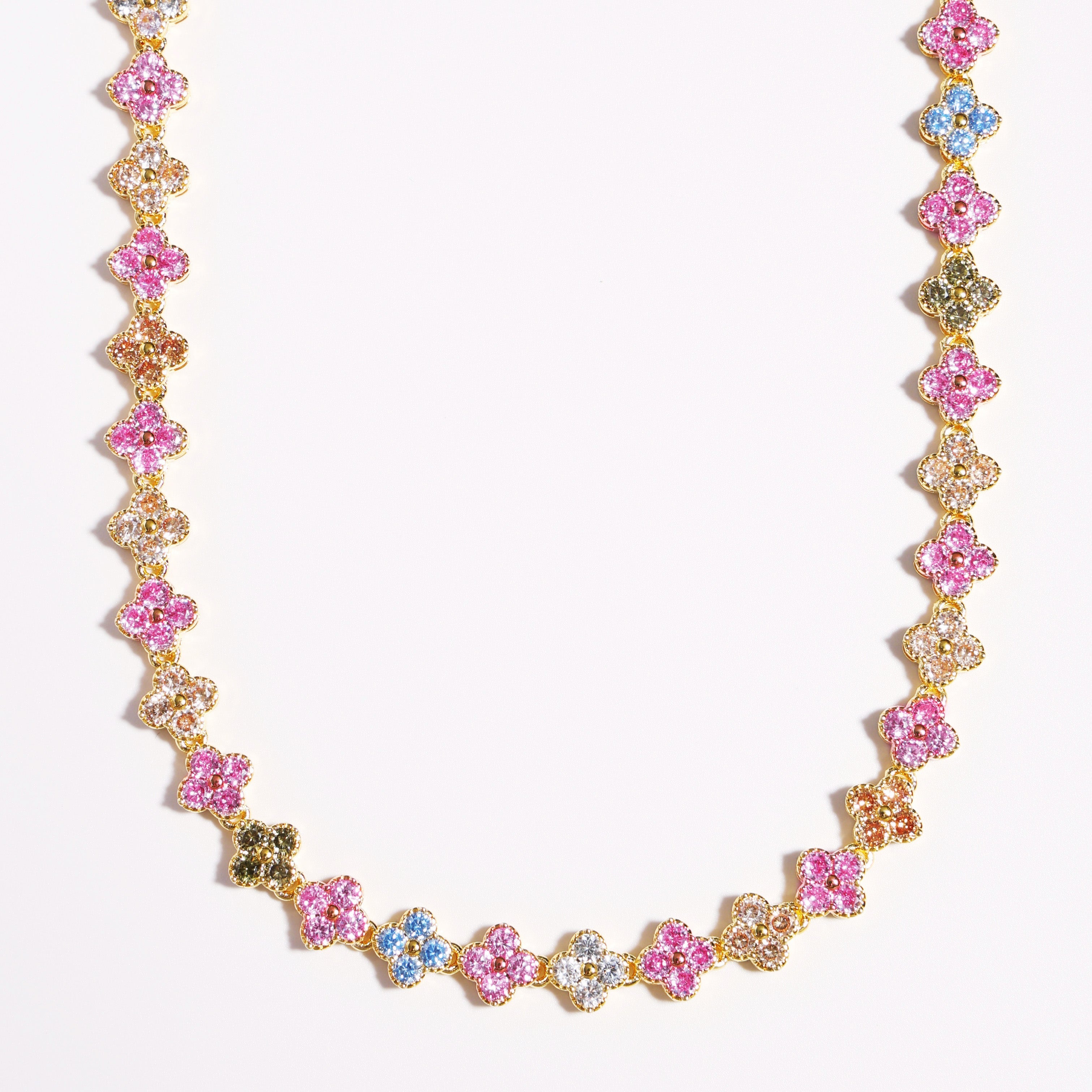 Blossom Tourmaline Gemstone Set (Unisex Necklace ＆ Bracelet)