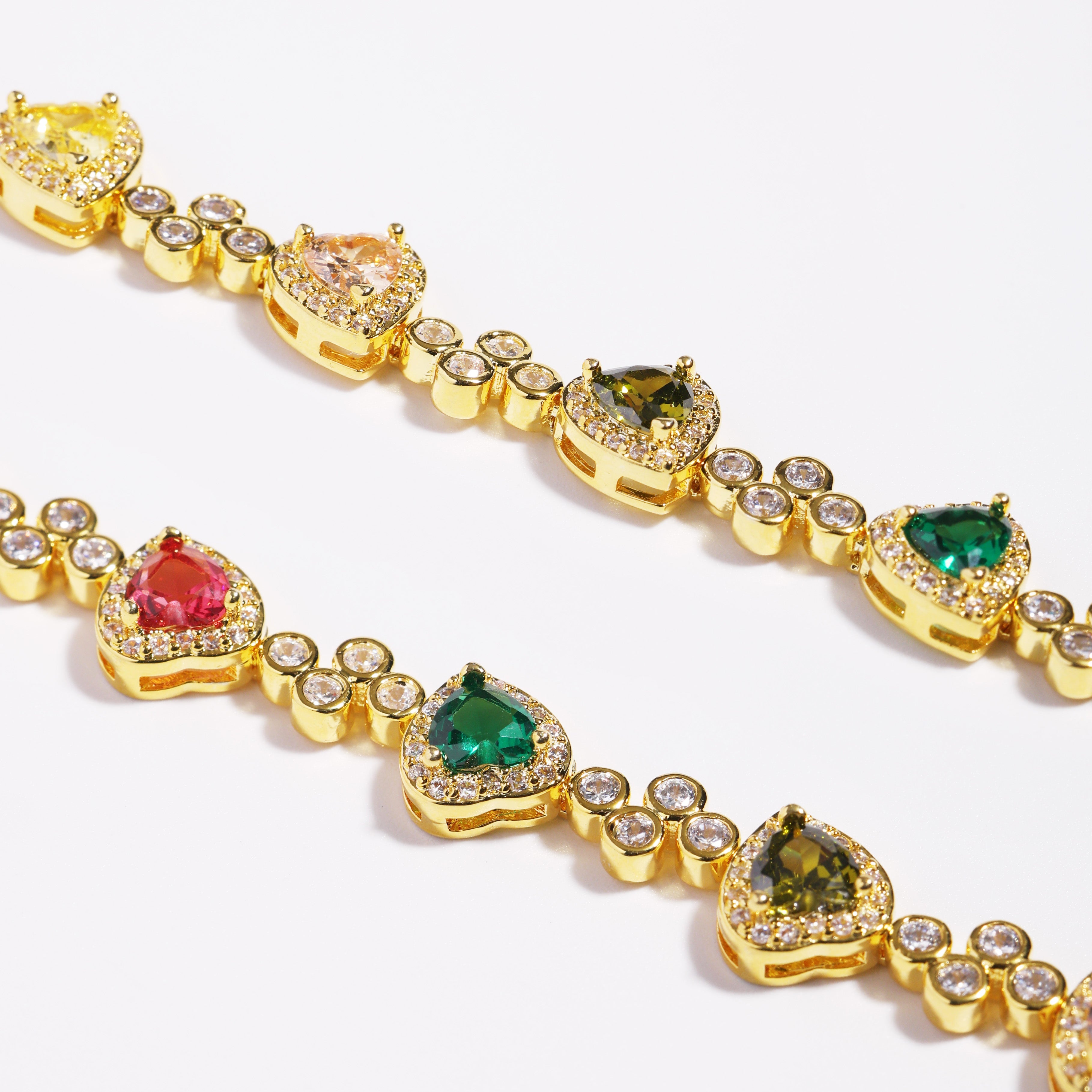 Heart Shaped Tourmaline Gemstone Bracelet