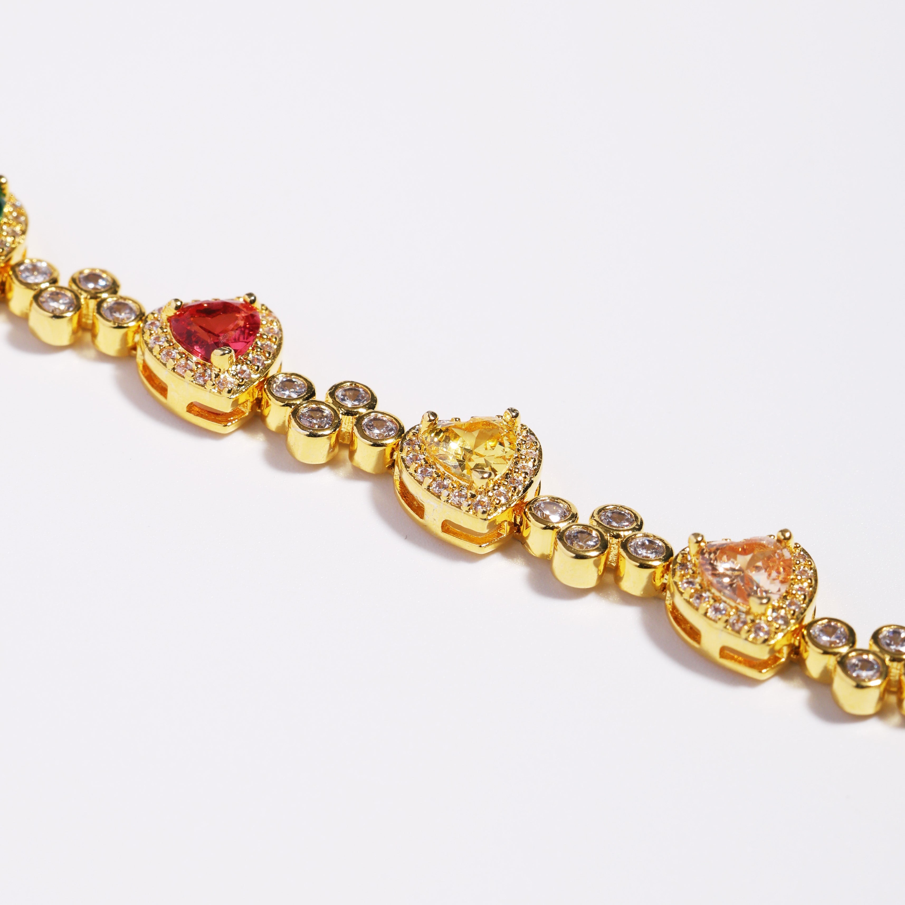Heart Shaped Tourmaline Gemstone Bracelet