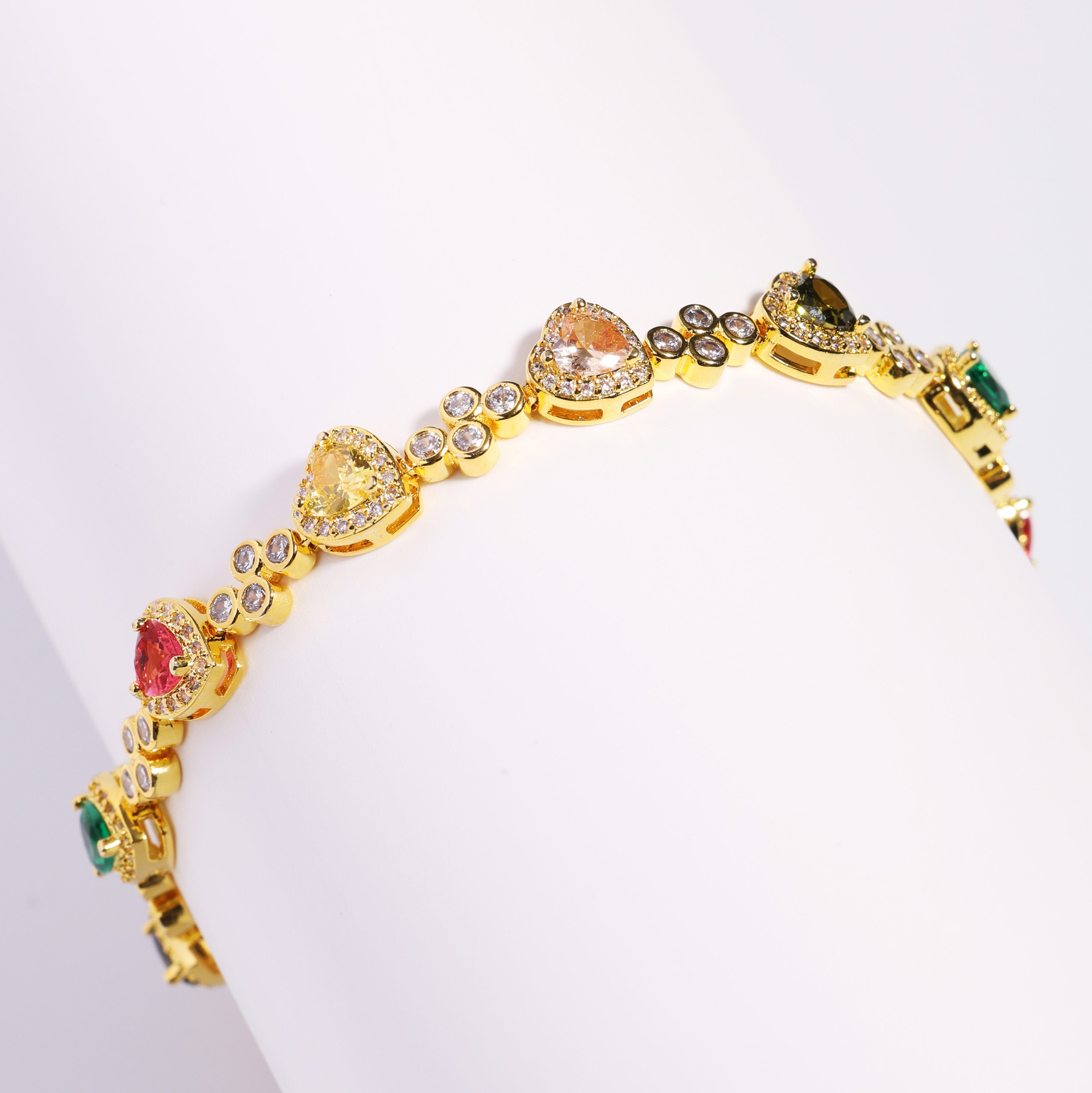 Heart Shaped Tourmaline Gemstone Bracelet