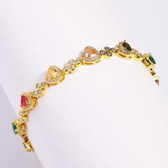 Heart Shaped Tourmaline Gemstone Bracelet