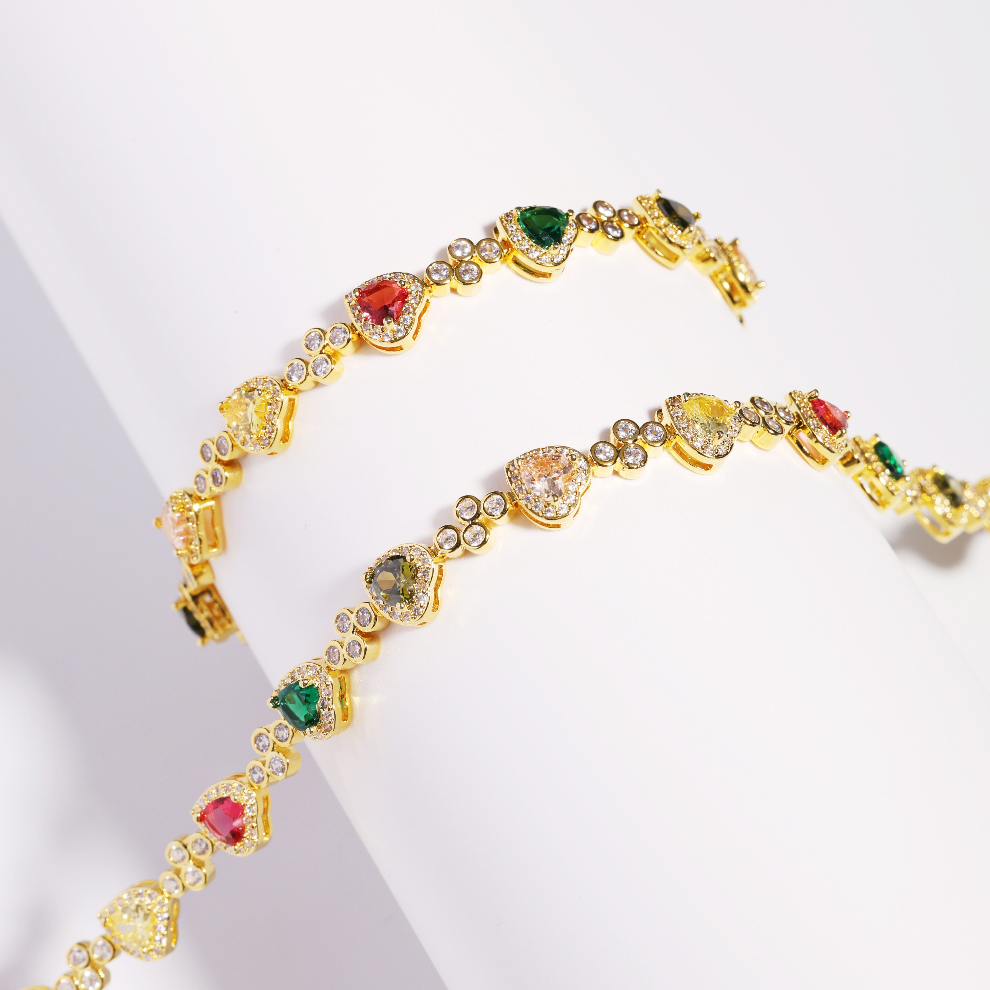 Heart Shaped Tourmaline Gemstone Bracelet