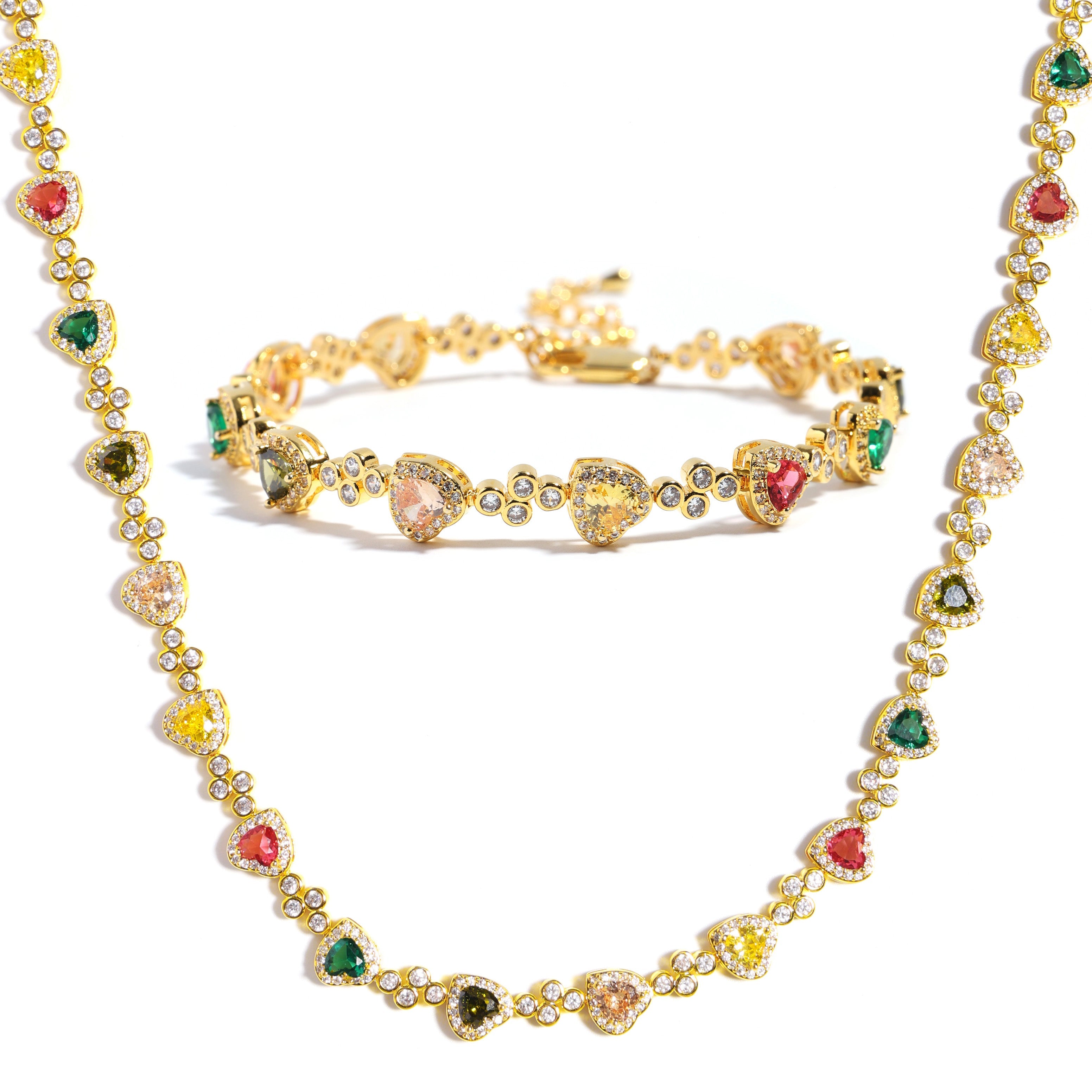 Heart Shaped Tourmaline Gemstone Bracelet
