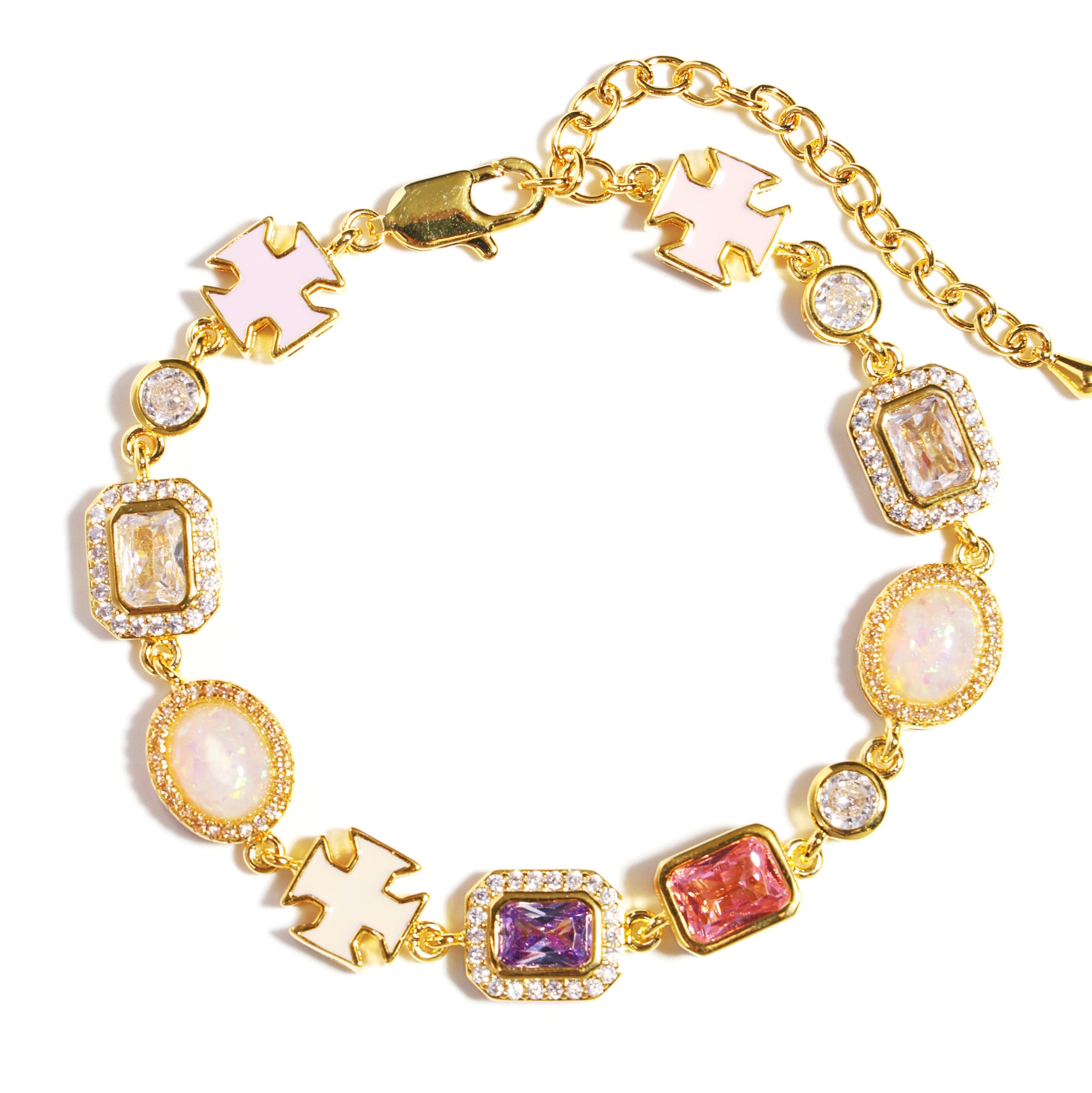 Mystic Pink & Purple Color Sapphire Gemstone Necklace Set