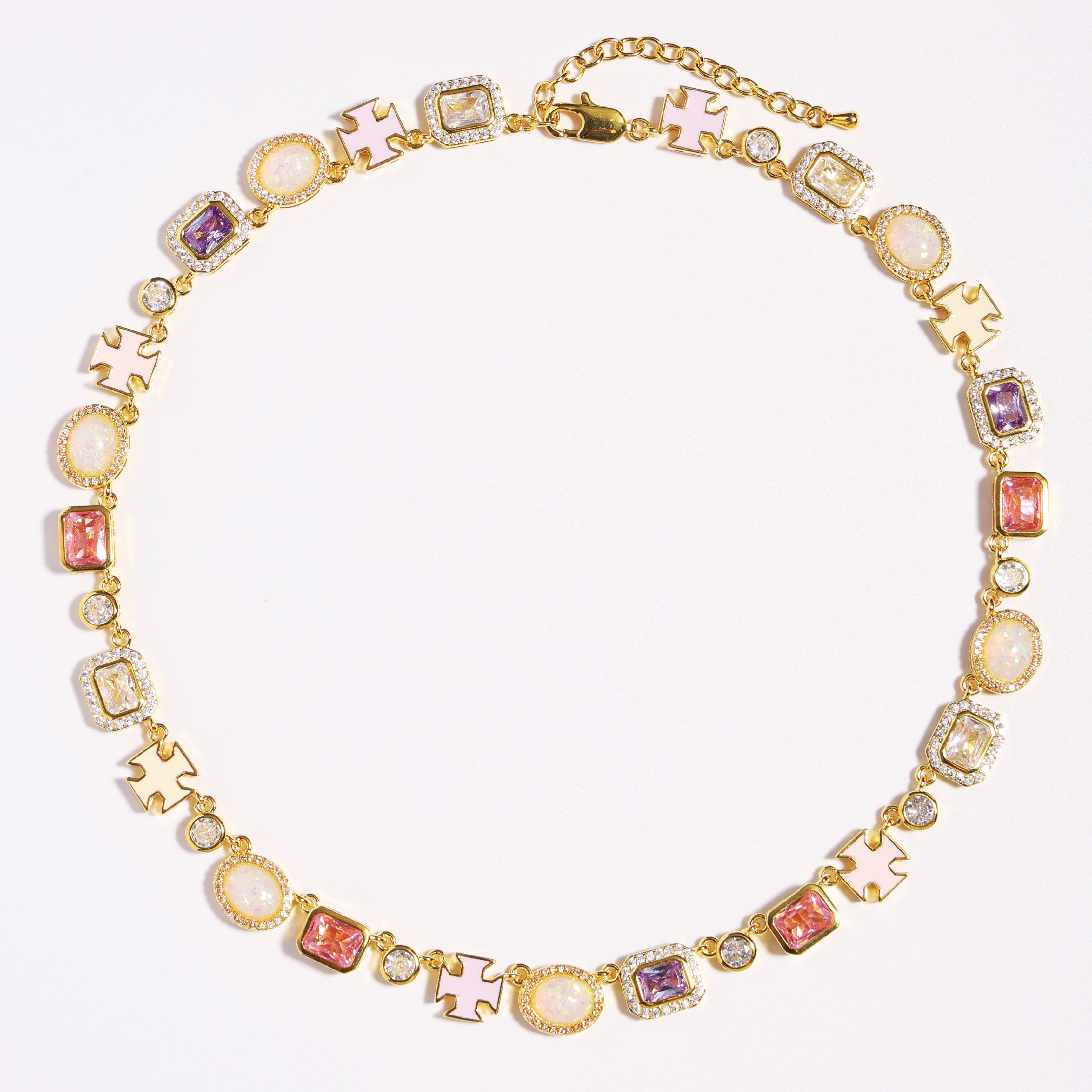 Mystic Pink & Purple Color Sapphire Gemstone Bracelet