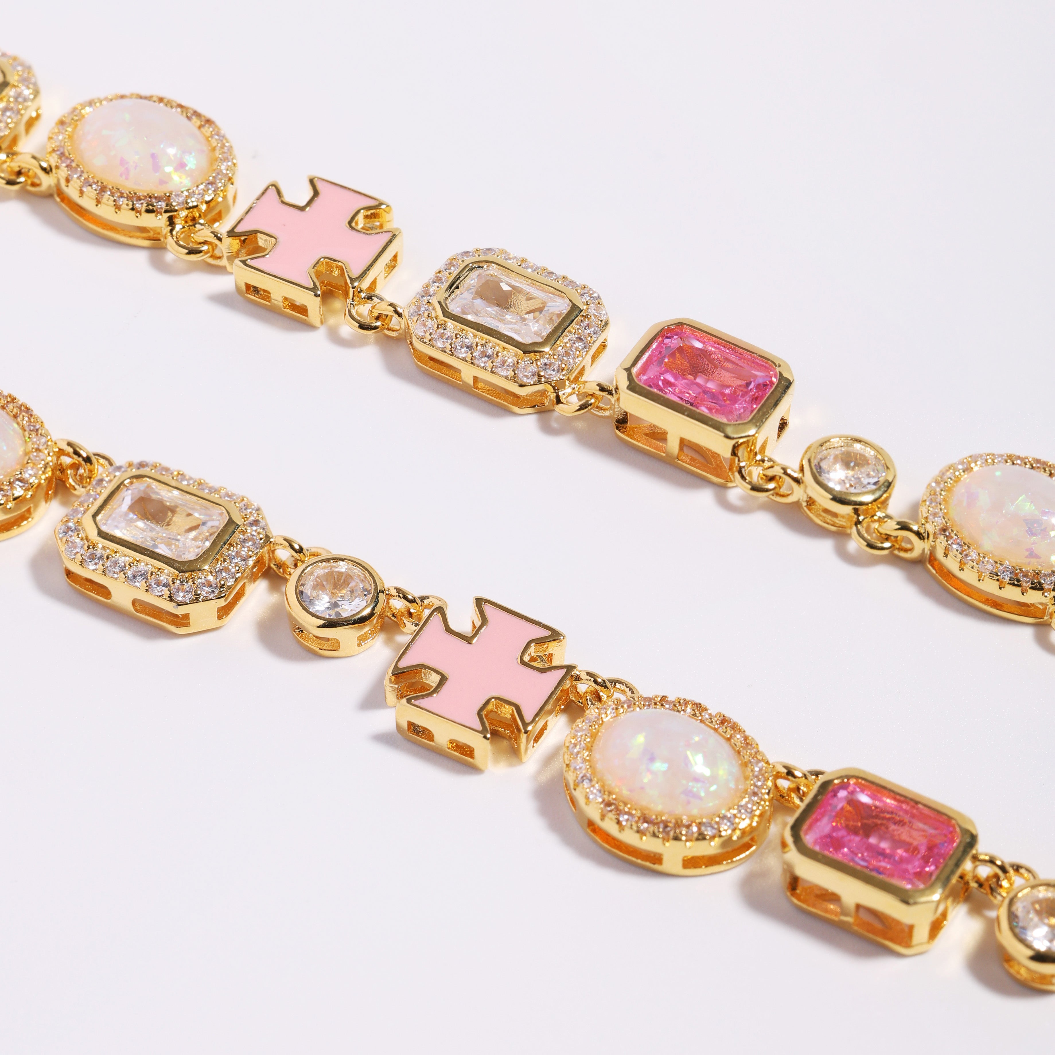 Millennial Pink Gemstone Bracelet