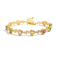 Heart Shaped Tourmaline Gemstone Jewelry Set