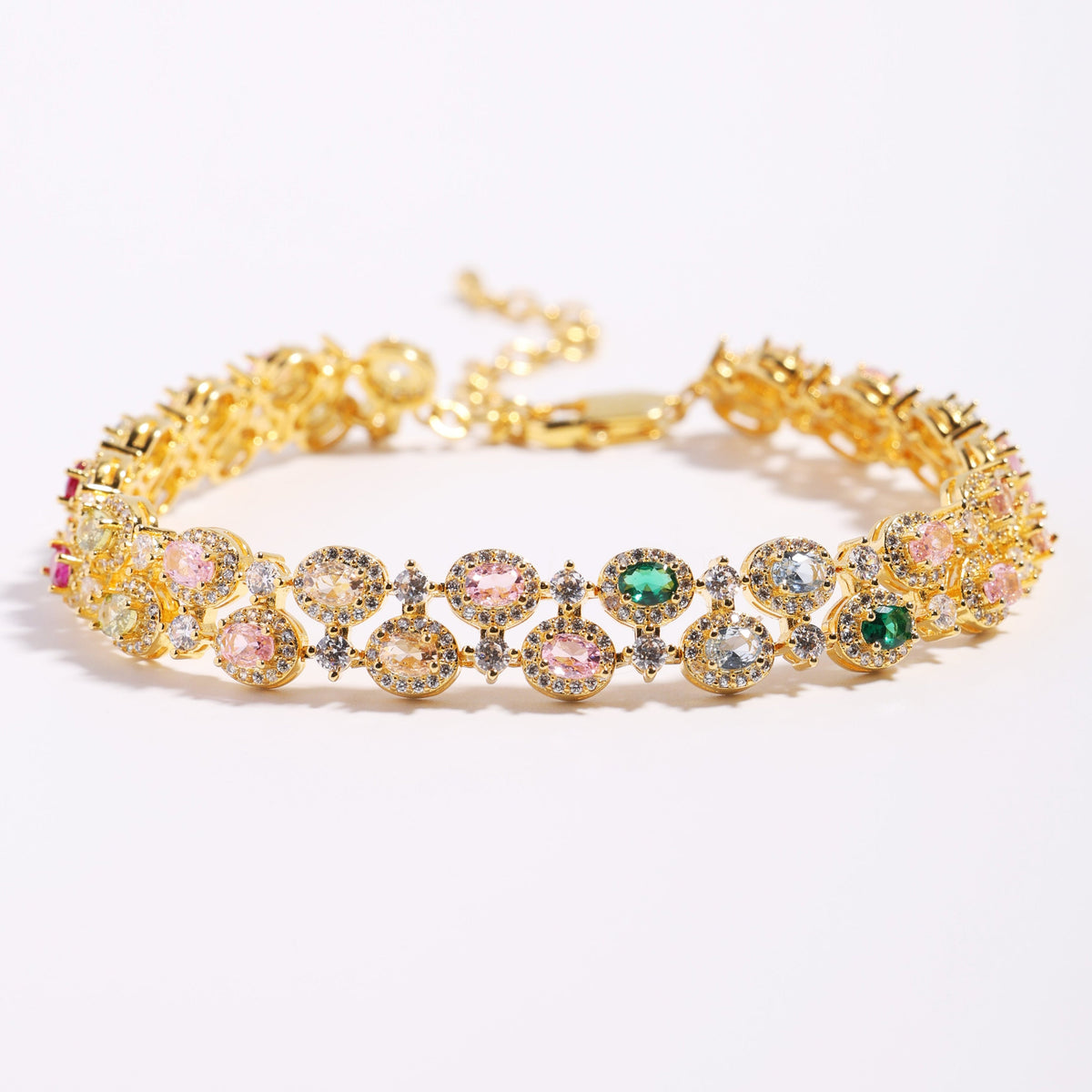 Twin-Row Star Tourmaline Gemstone Bracelet