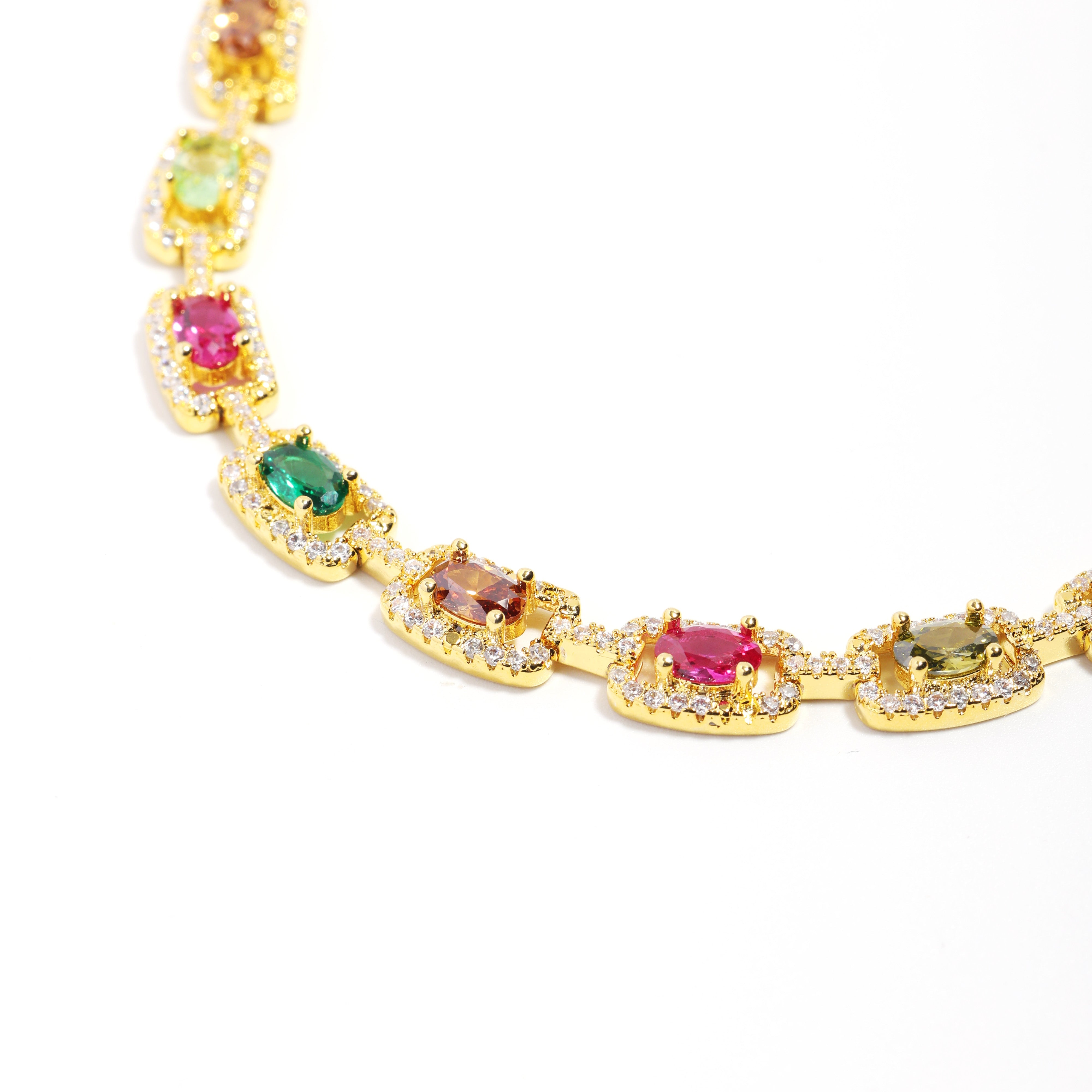 Prism Square-Cut Tourmaline Gemstone Necklace