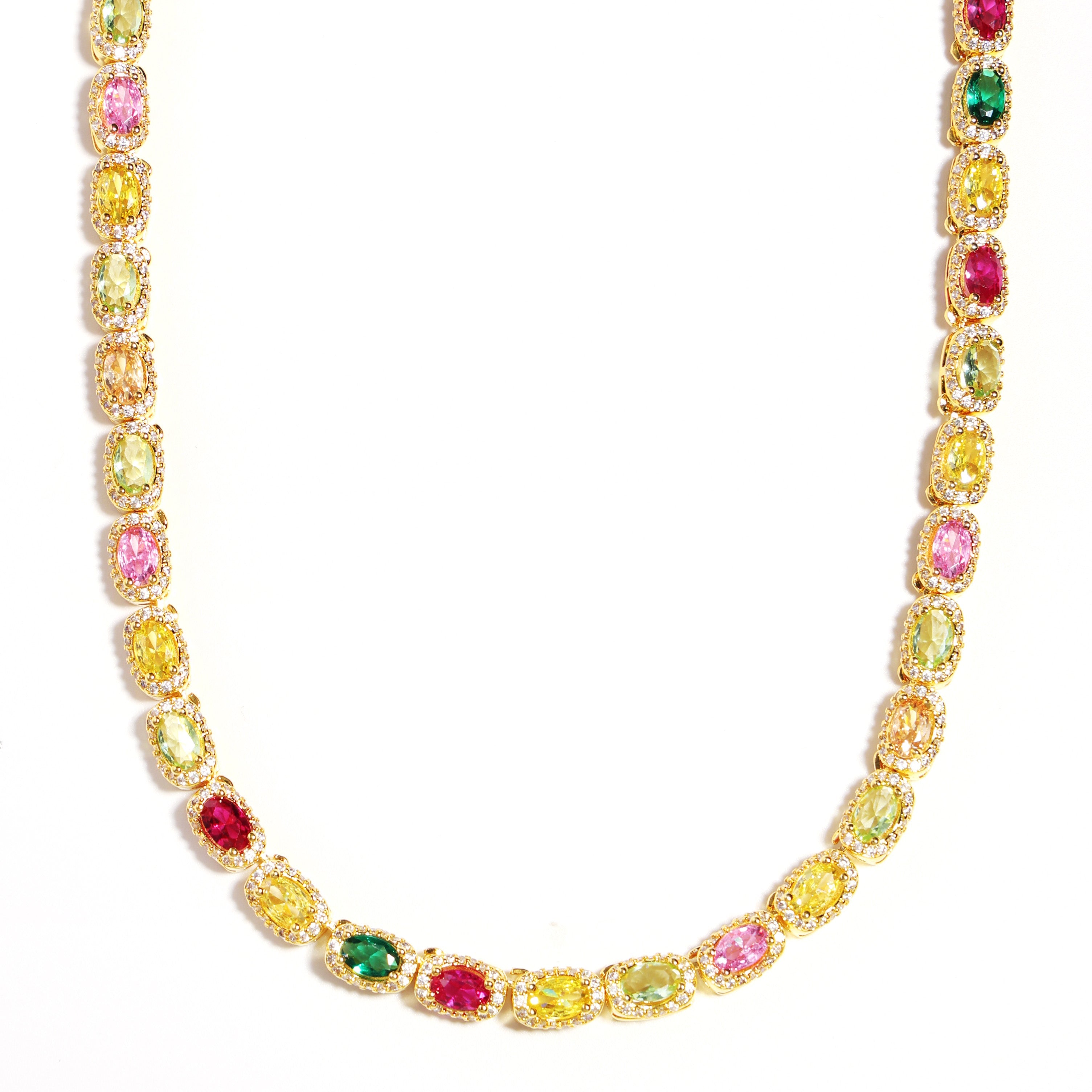 Victorian Oval-Cut Tourmaline Gemstone Necklace