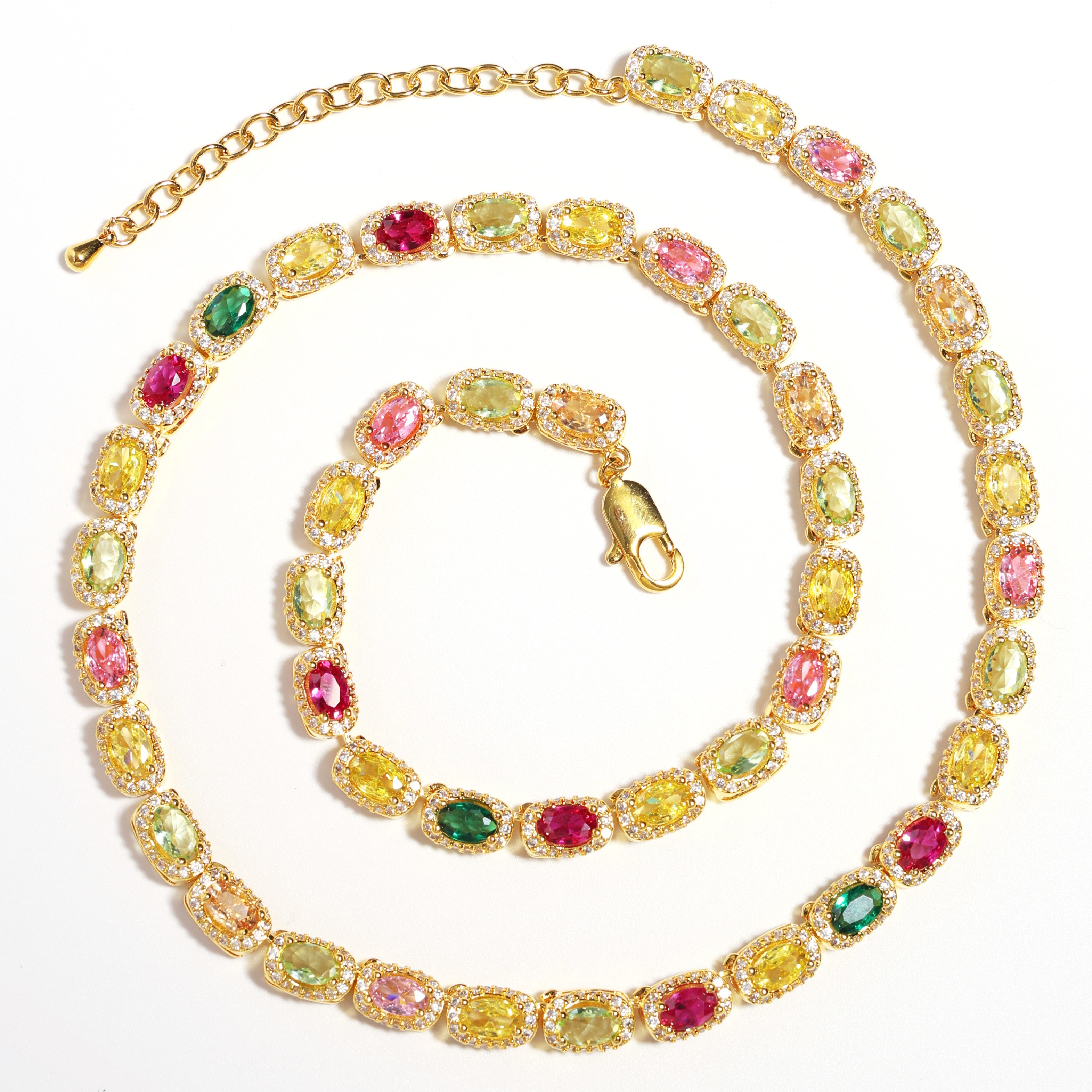 Victorian Oval-Cut Tourmaline Gemstone Necklace