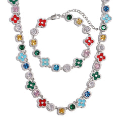 Mosaic Garden Gemstone Set ( Necklace＆ Bracelet)