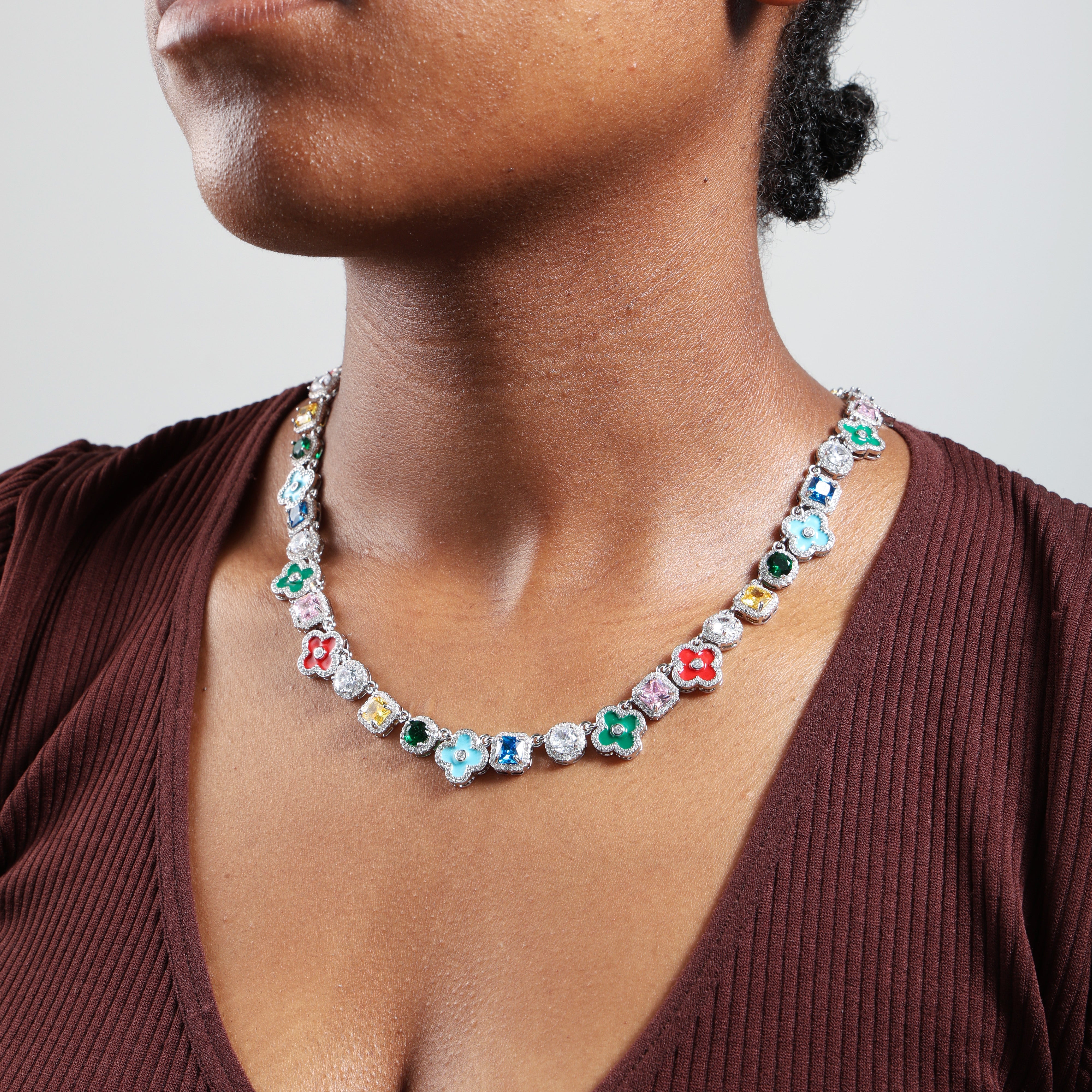 Mosaic Garden Gemstone Necklace