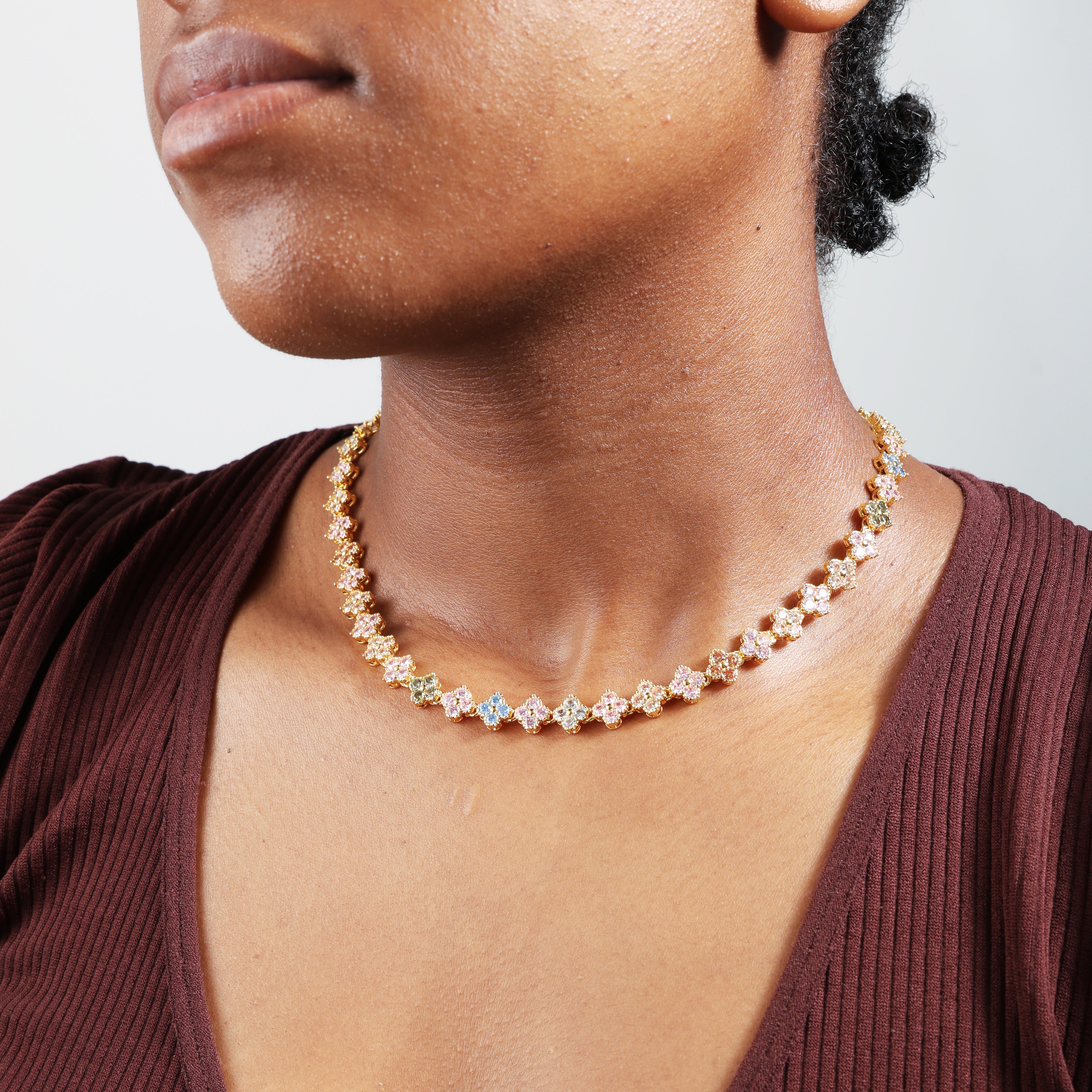 Blossom Tourmaline Gemstone Set (Unisex Necklace ＆ Bracelet)