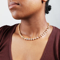 Blossom Tourmaline Gemstone Set (Unisex Necklace ＆ Bracelet)