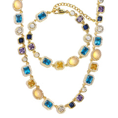 Sapphire Skies and Golden Sunbeams Gemstone Bracelet