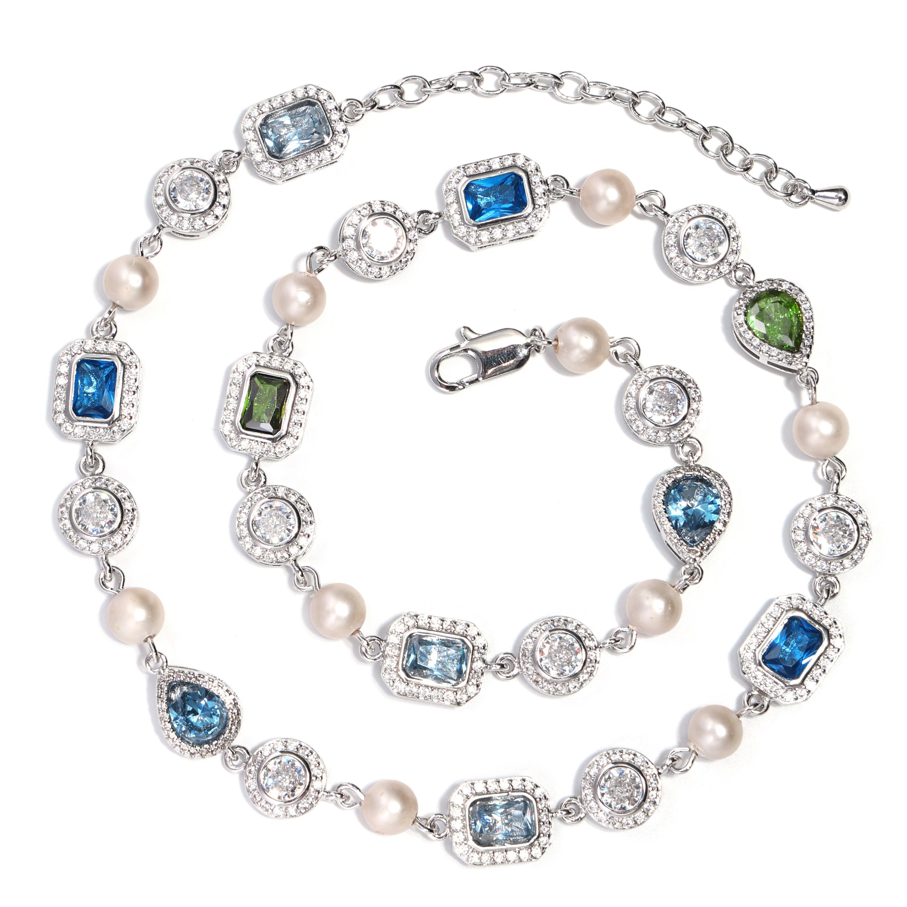 Blue & Green Mixed Gemstone Bracelet