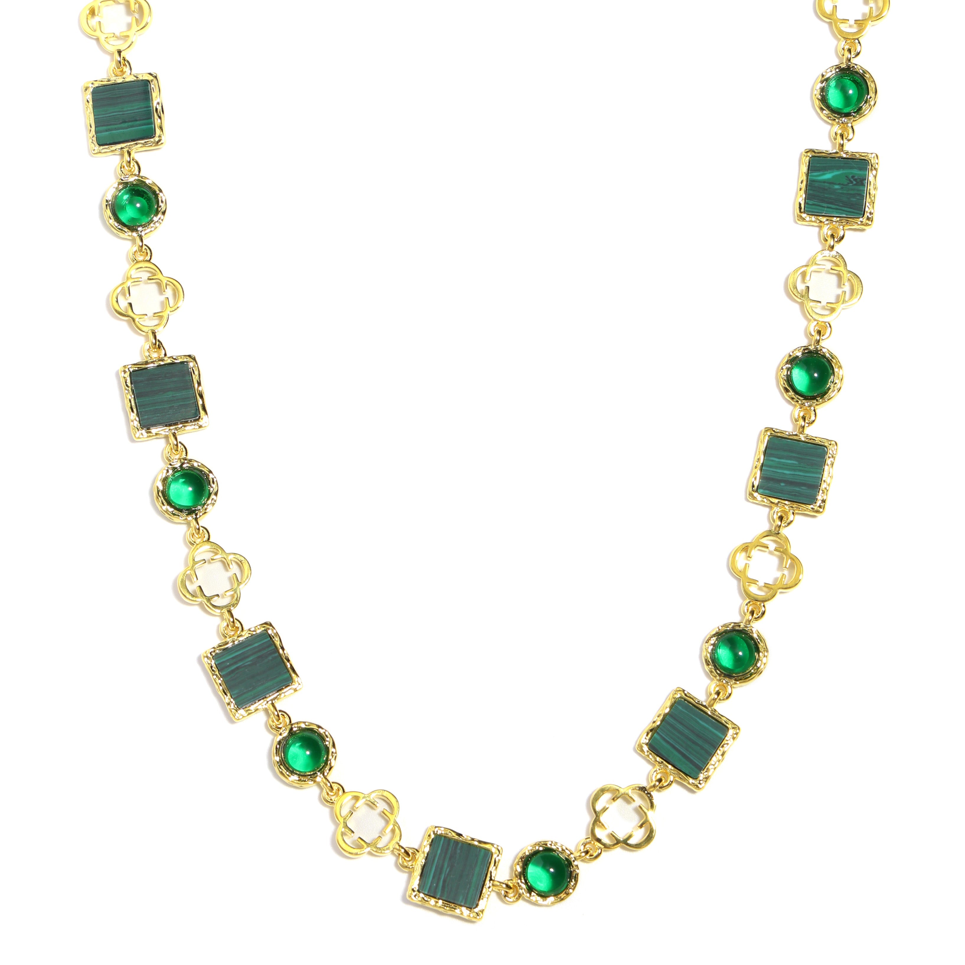 Green Quartz Gemstone Set(Gemstone Necklace ＆ Bracelet)