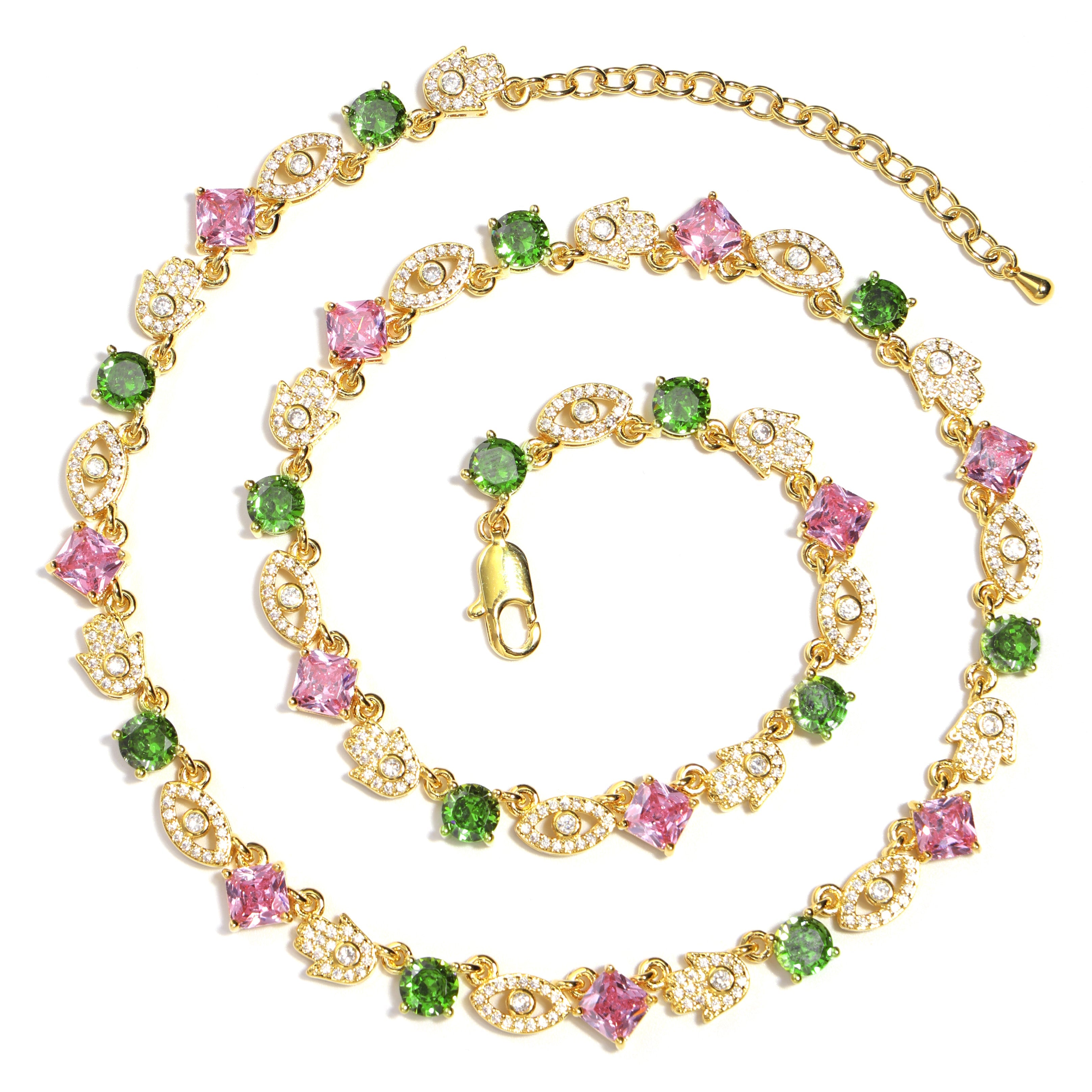 Evil Eye & Hamsa Gemstone Bracelet