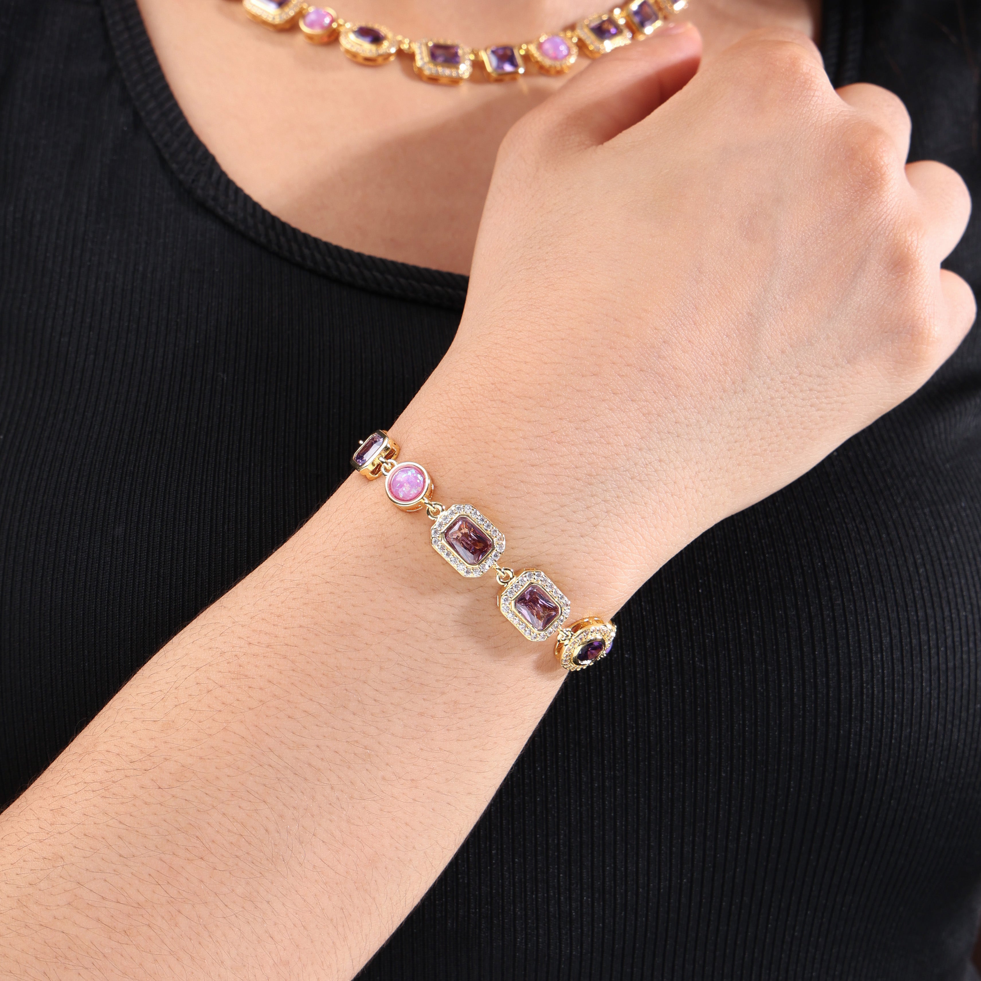Lunar Purple Gemstone Bracelet