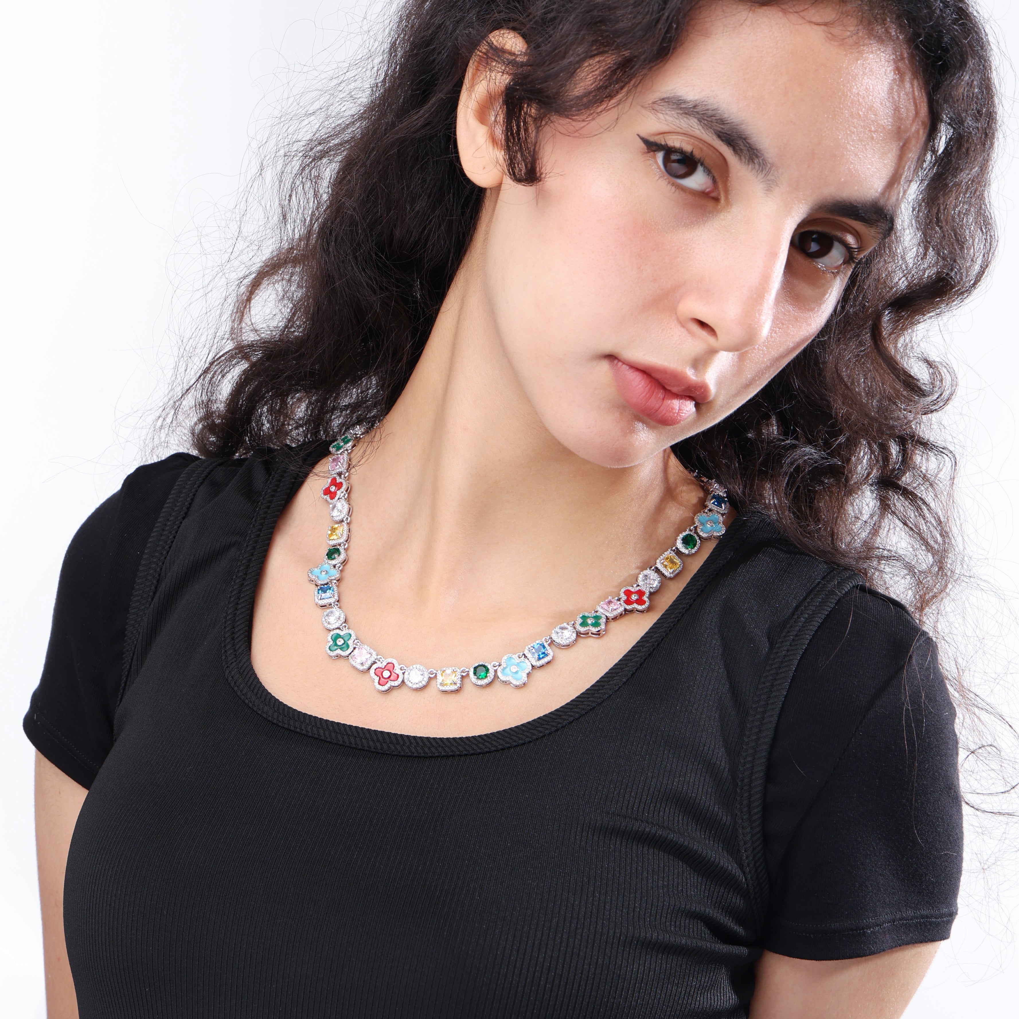 Mosaic Garden Gemstone Necklace