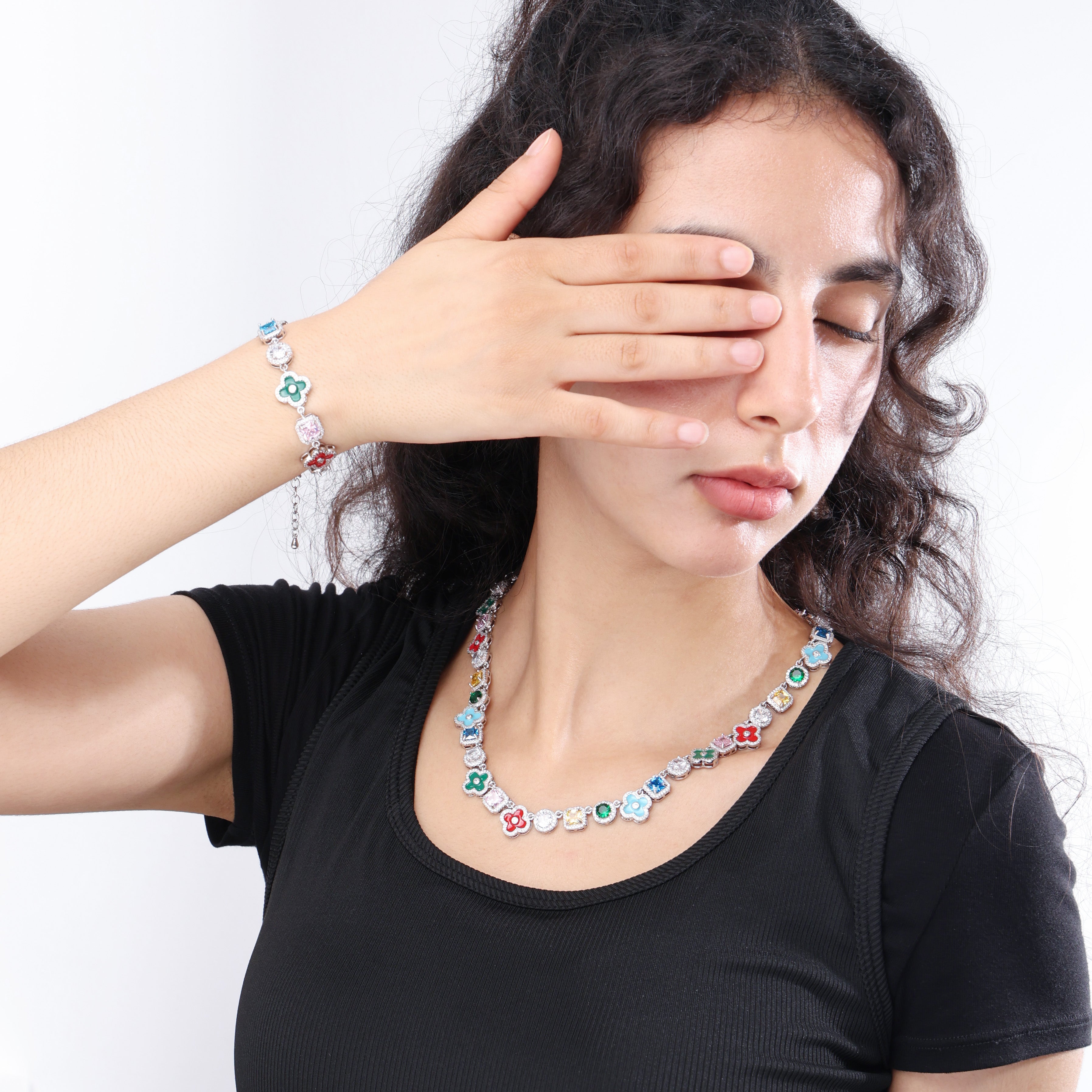 Mosaic Garden Gemstone Necklace
