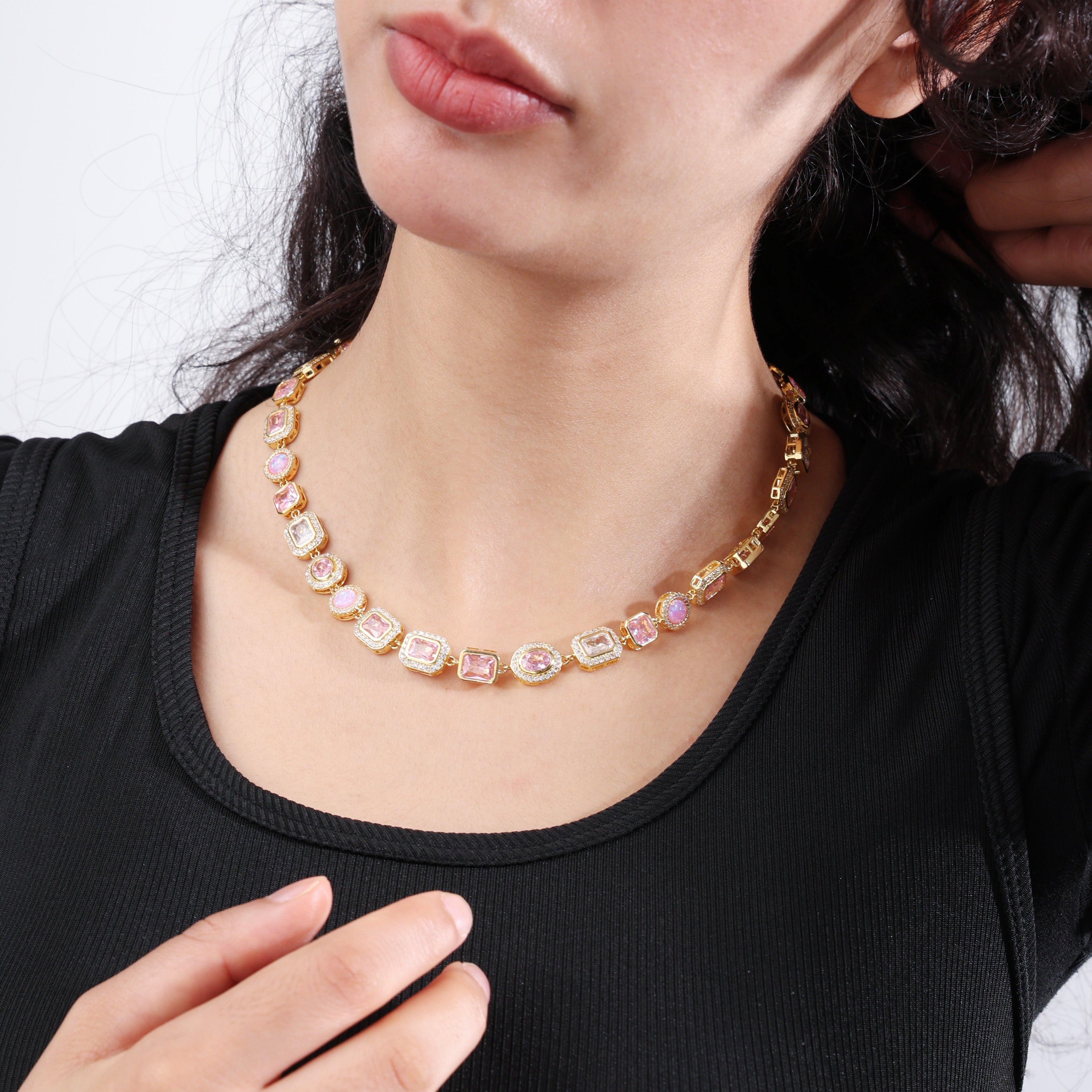 Amour Pink Solstice Gemstone Necklace