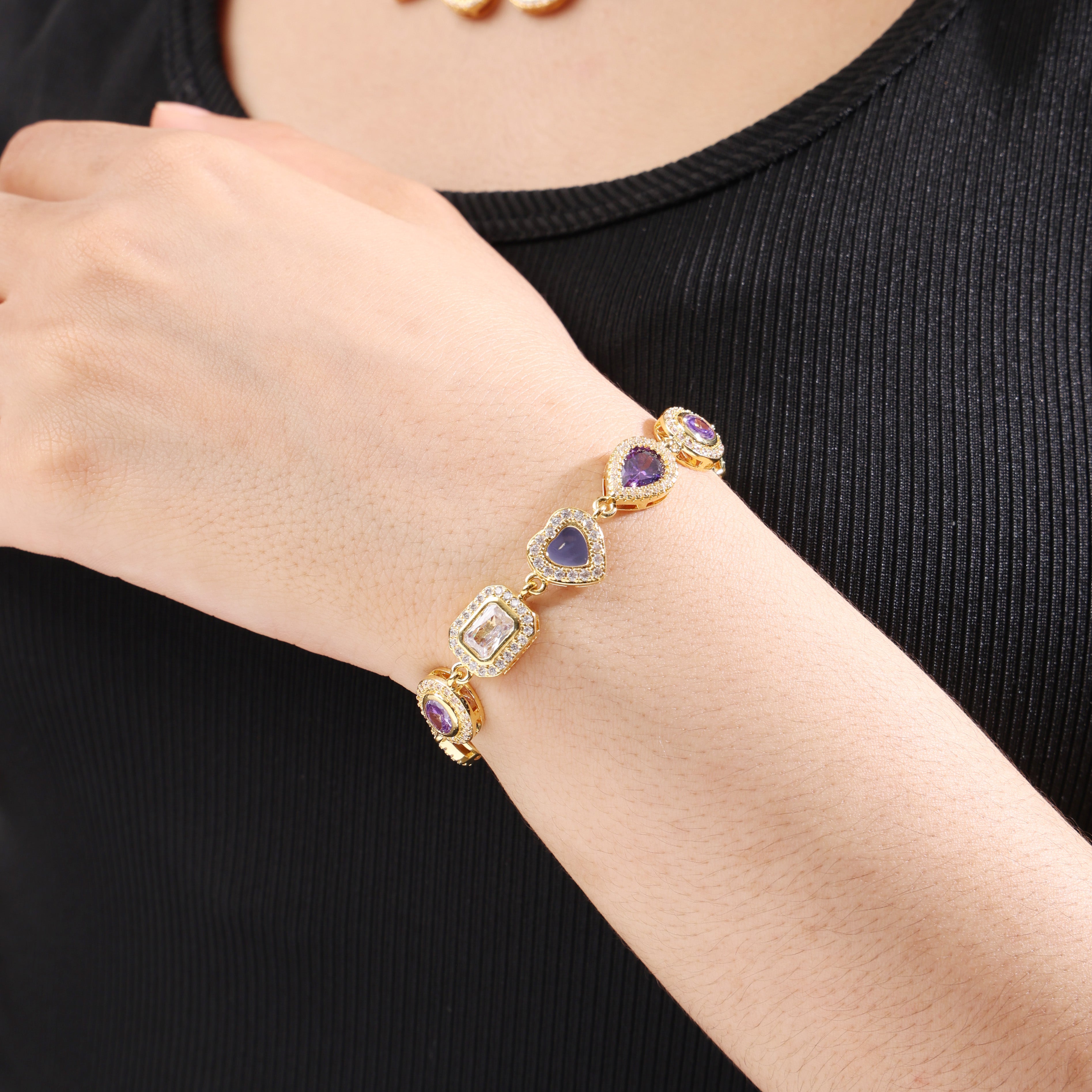 Lavender Dream Purple Gemstone Set ( Necklace＆ Bracelet)