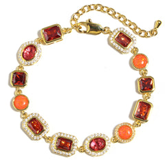 Sunrise Glow Red Gemstone Necklace Set