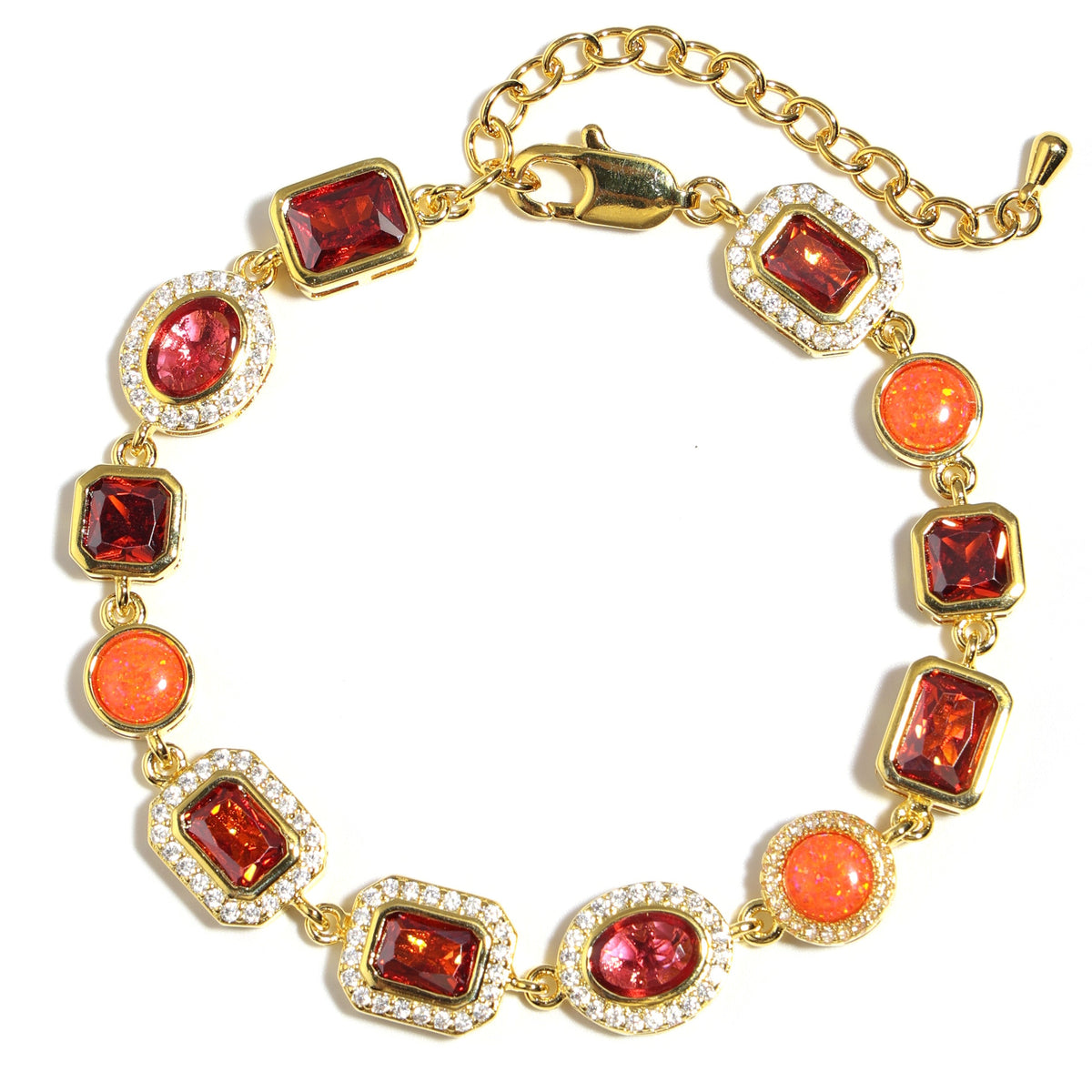 Sunrise Glow Red Gemstone Bracelet