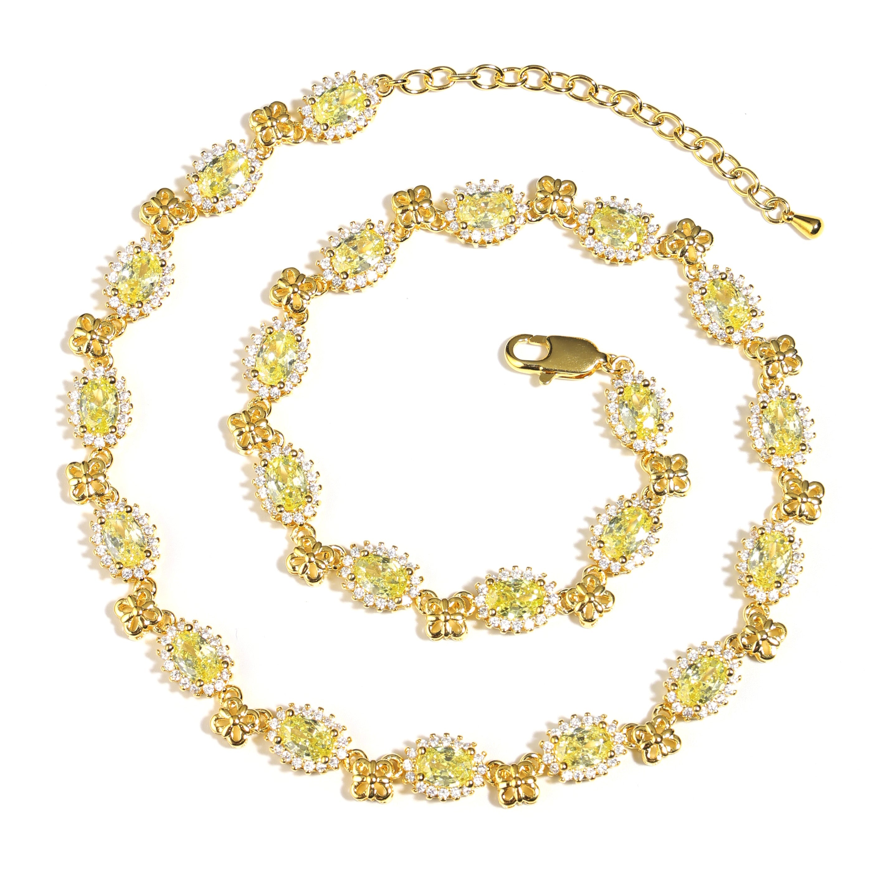 Green Flora Tourmaline Minimalist Necklace