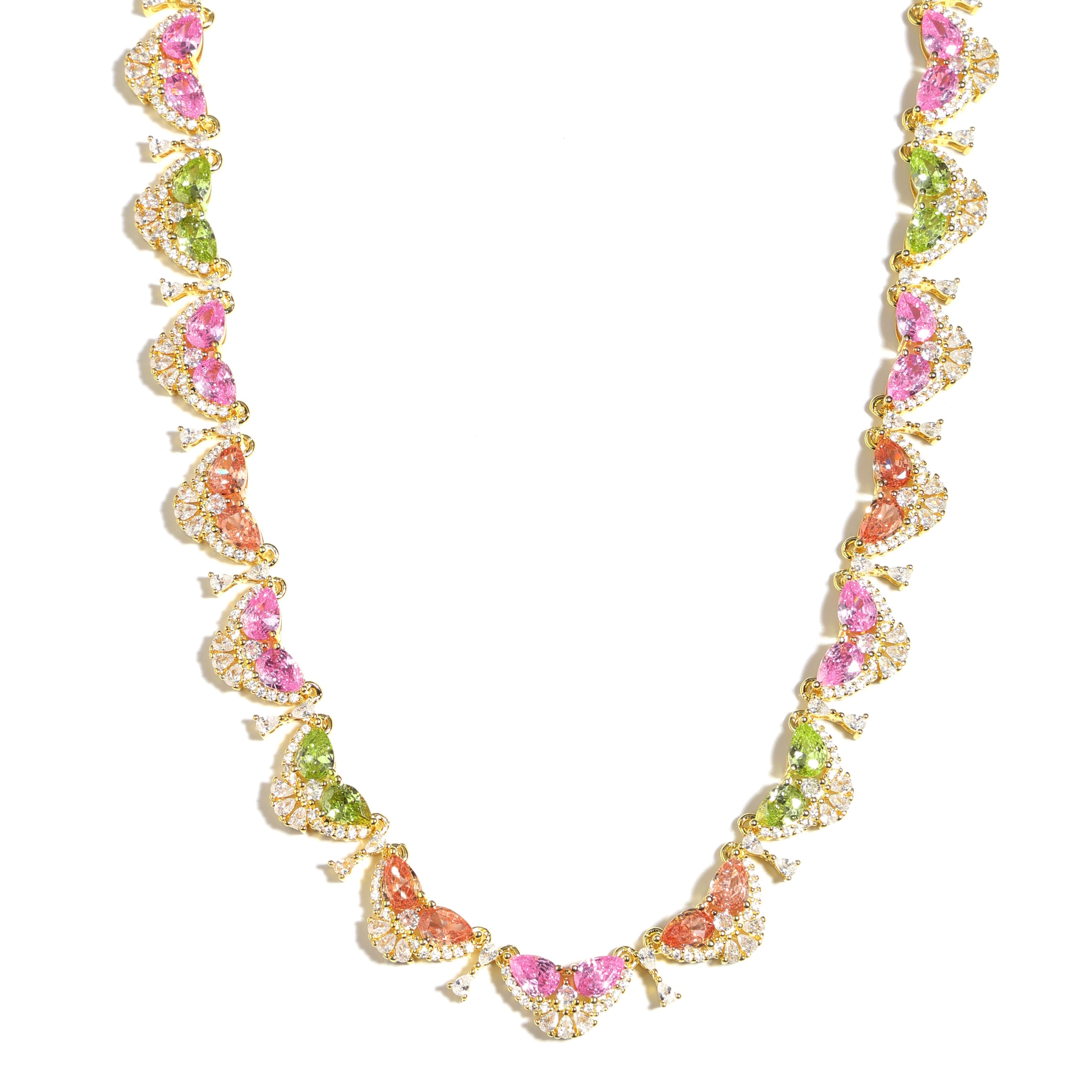 Colorful Flight Butterfly Tourmaline Statement Necklace