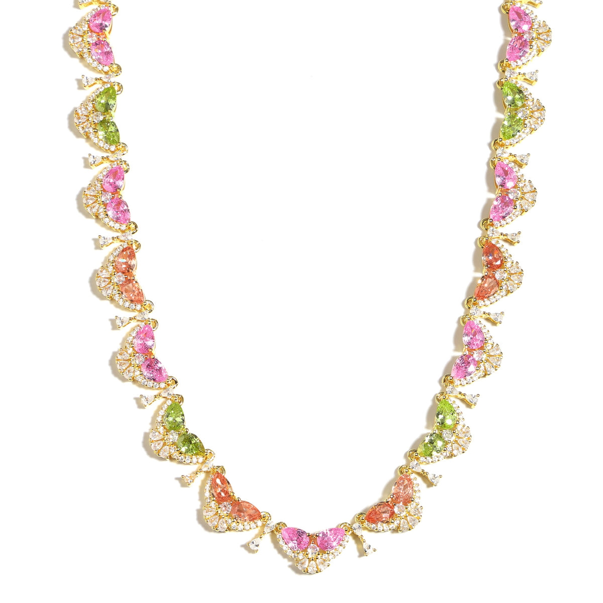 Colorful Flight Butterfly Tourmaline Statement Necklace