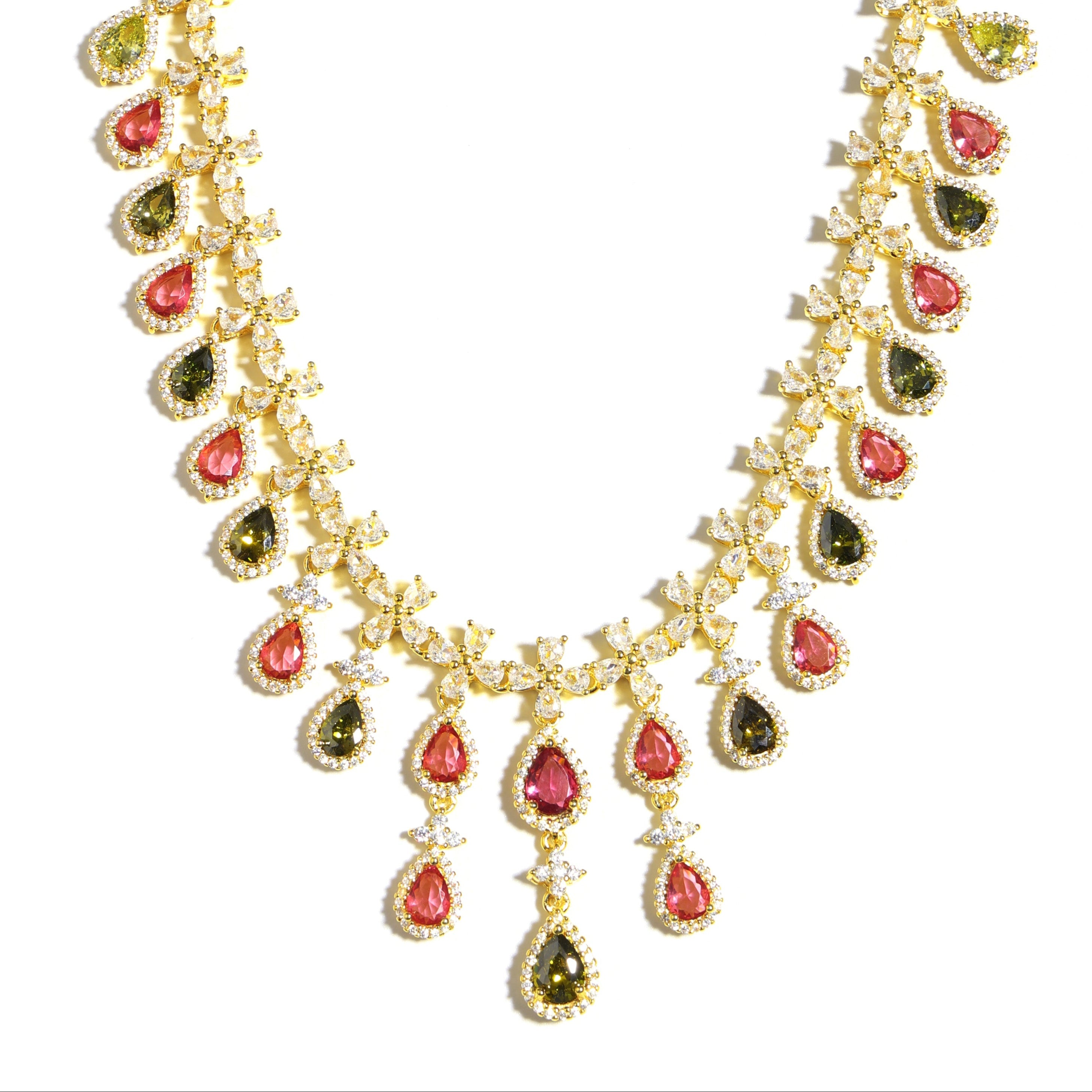 Palace-style Gorgeous Tourmaline Tassel Necklace