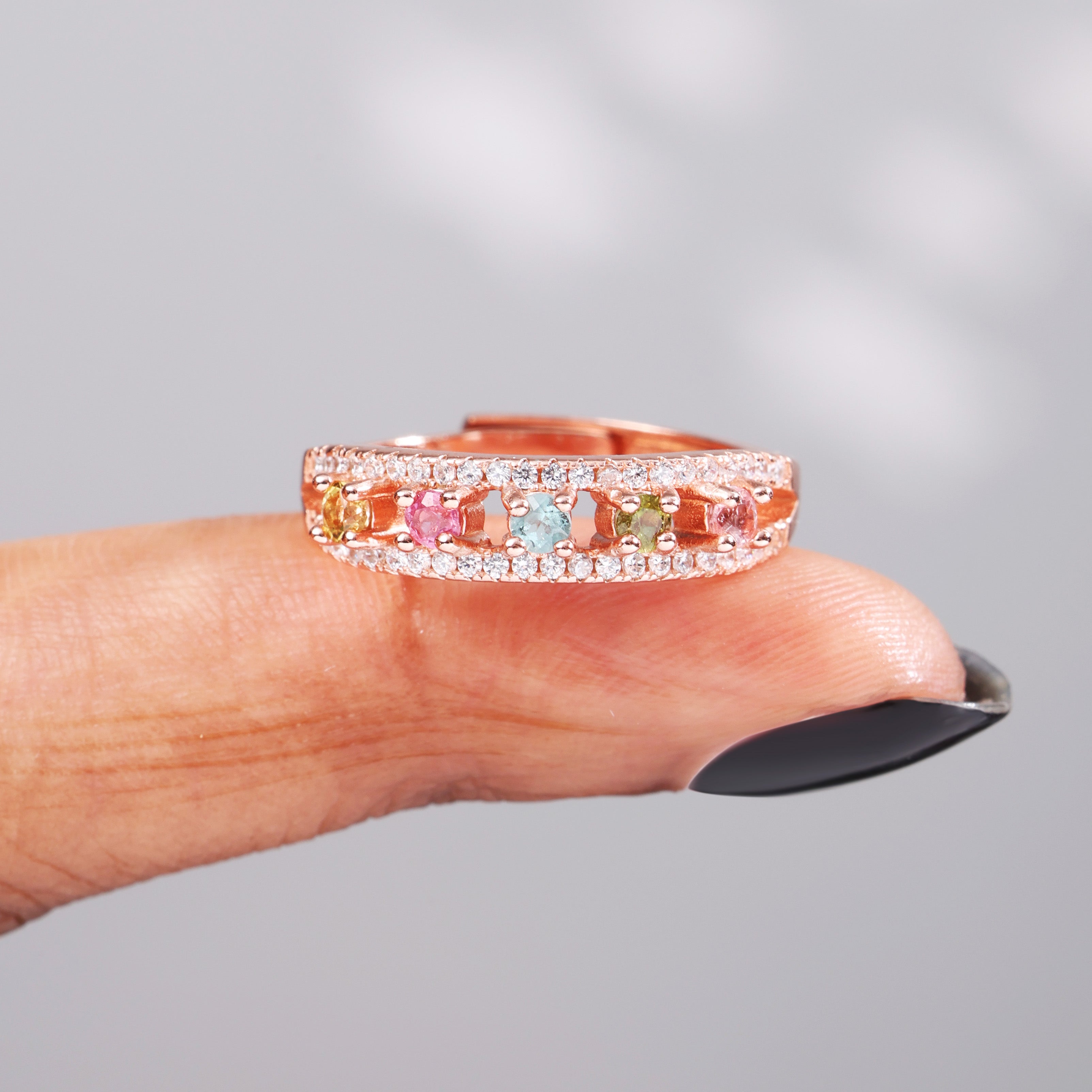 Vivid Round-Cut Tourmaline Statement Ring