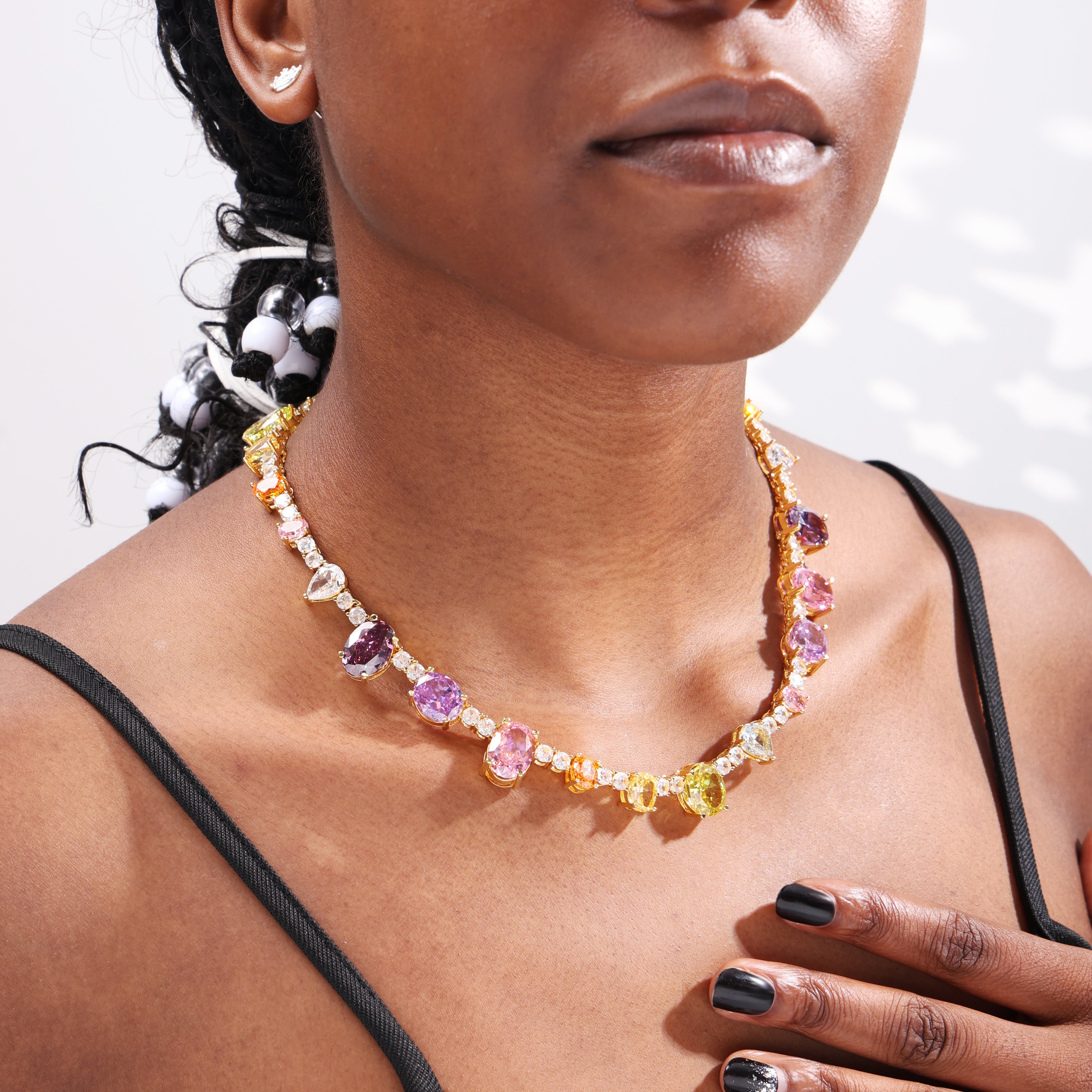 Colorful Dream Princess Gemstone Tennis Necklace