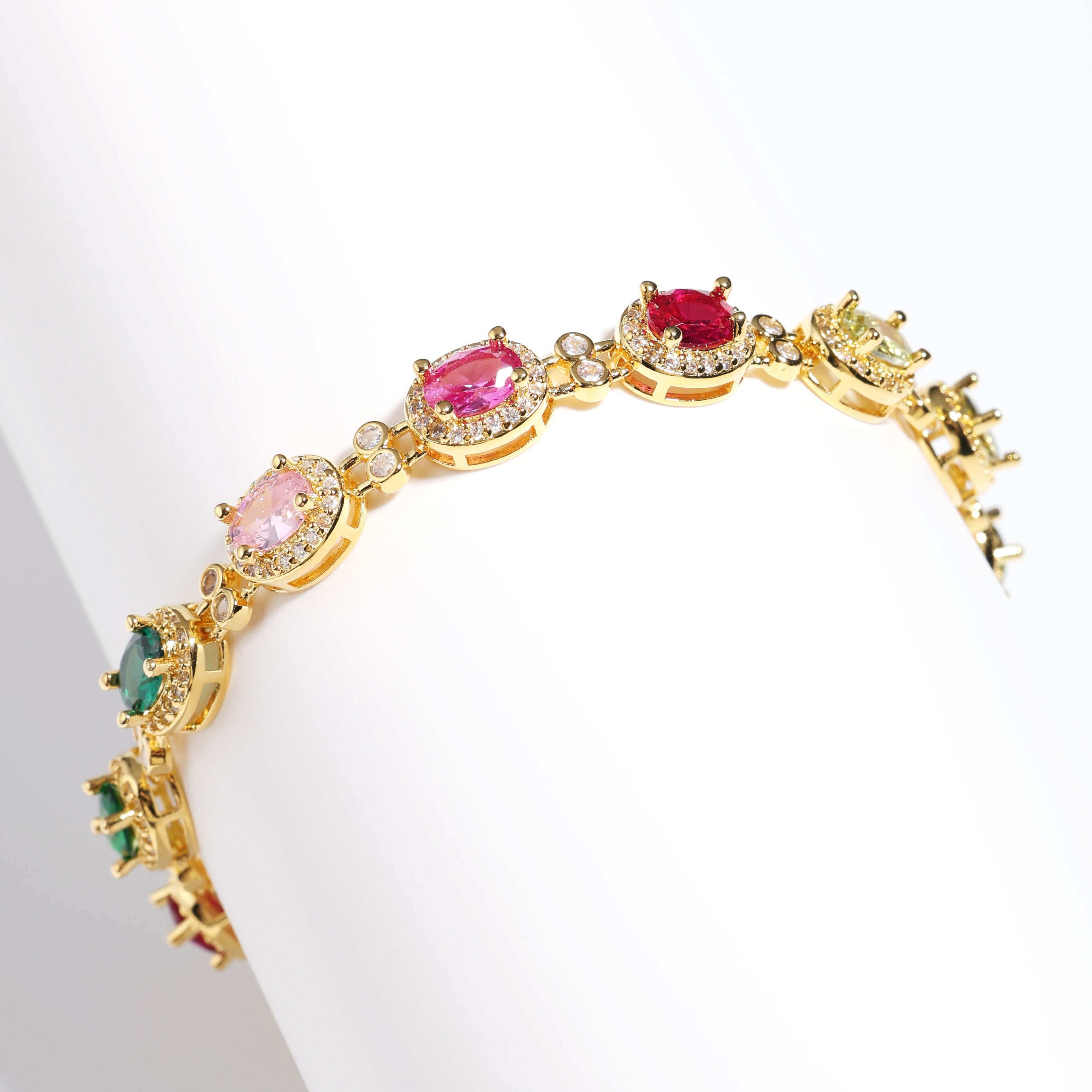 Timeless and Elegant Oval Rainbow Tourmaline Necklace