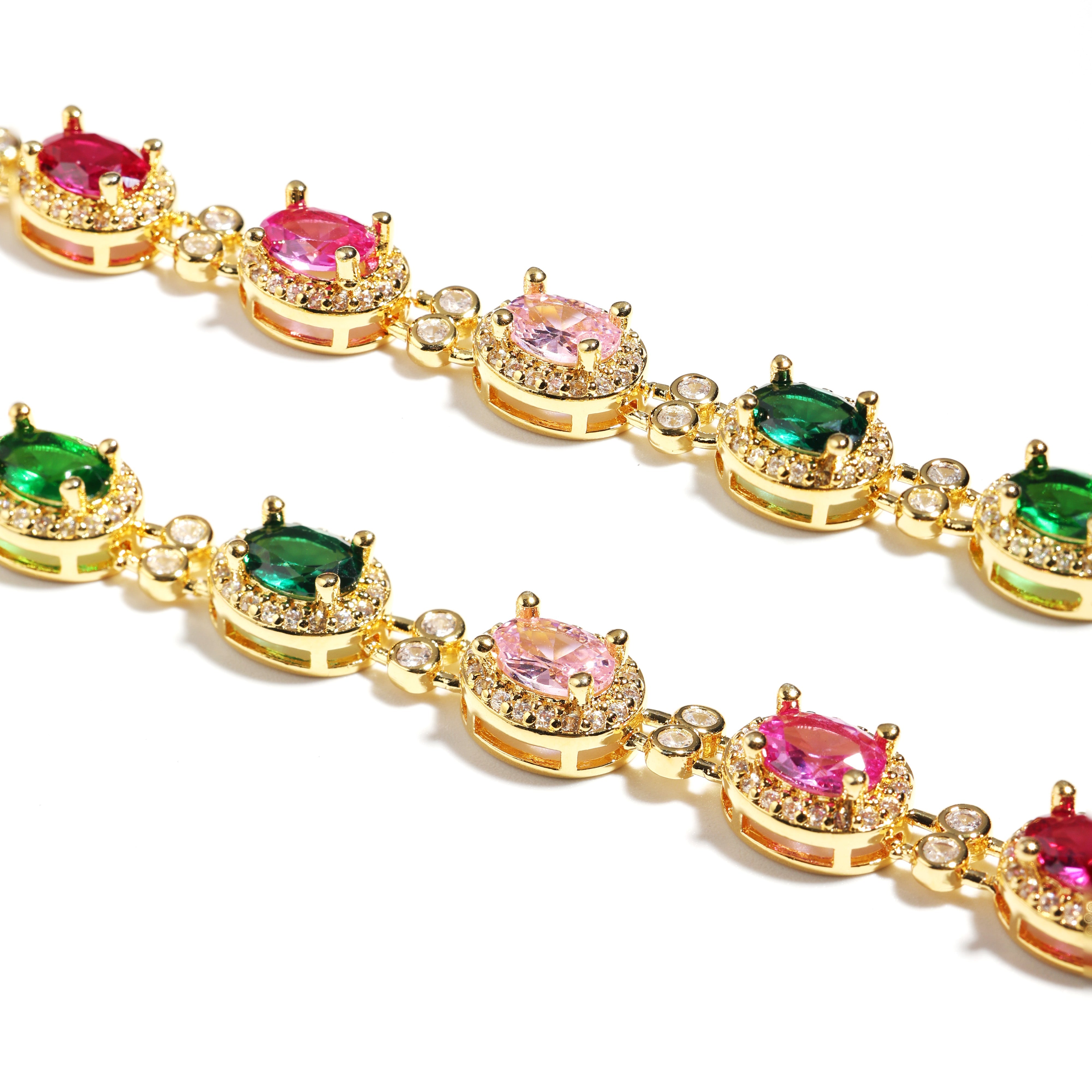 Timeless and Elegant Oval Rainbow Tourmaline Necklace