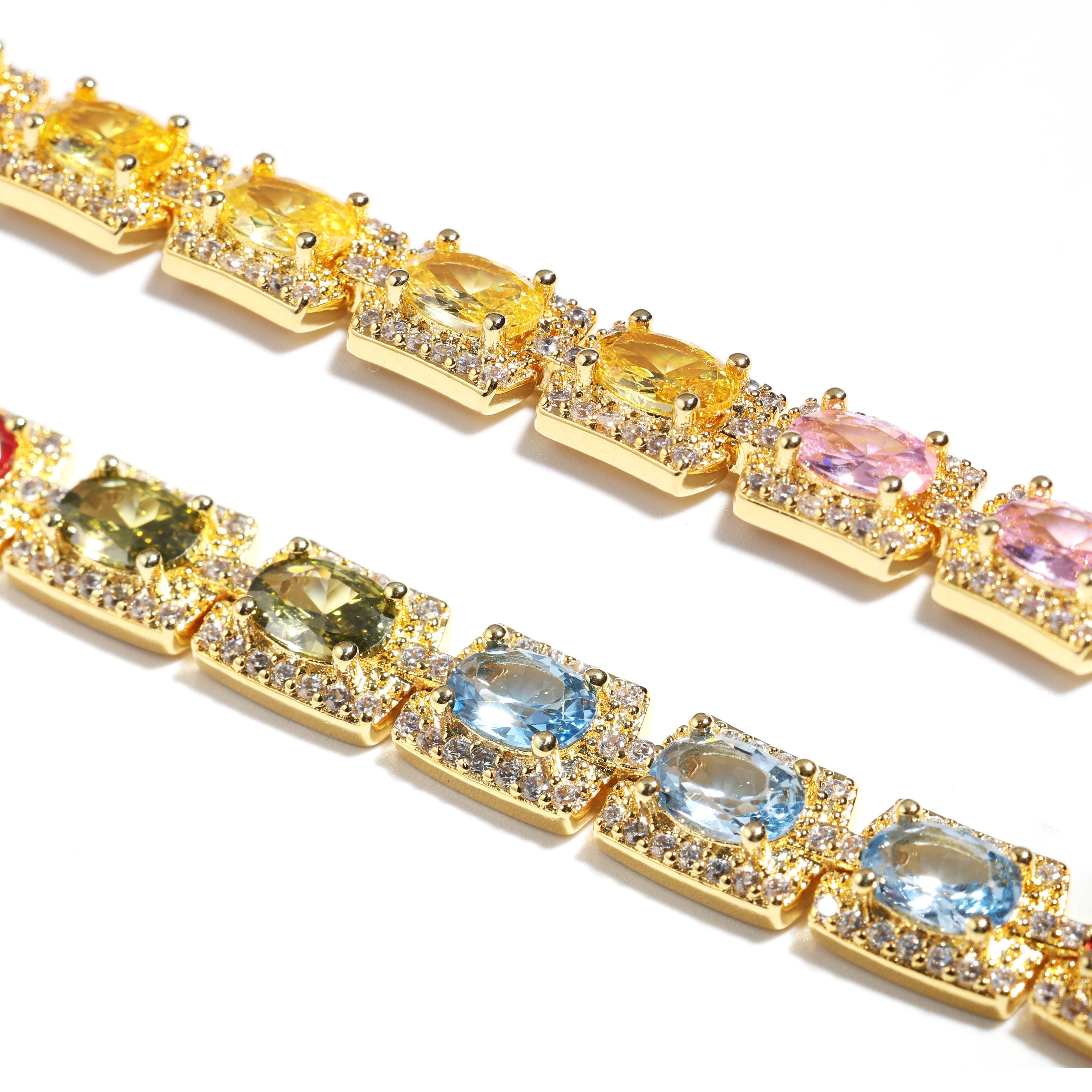 Colorful Symphony of Colors Sugar Cube Tourmaline Necklace