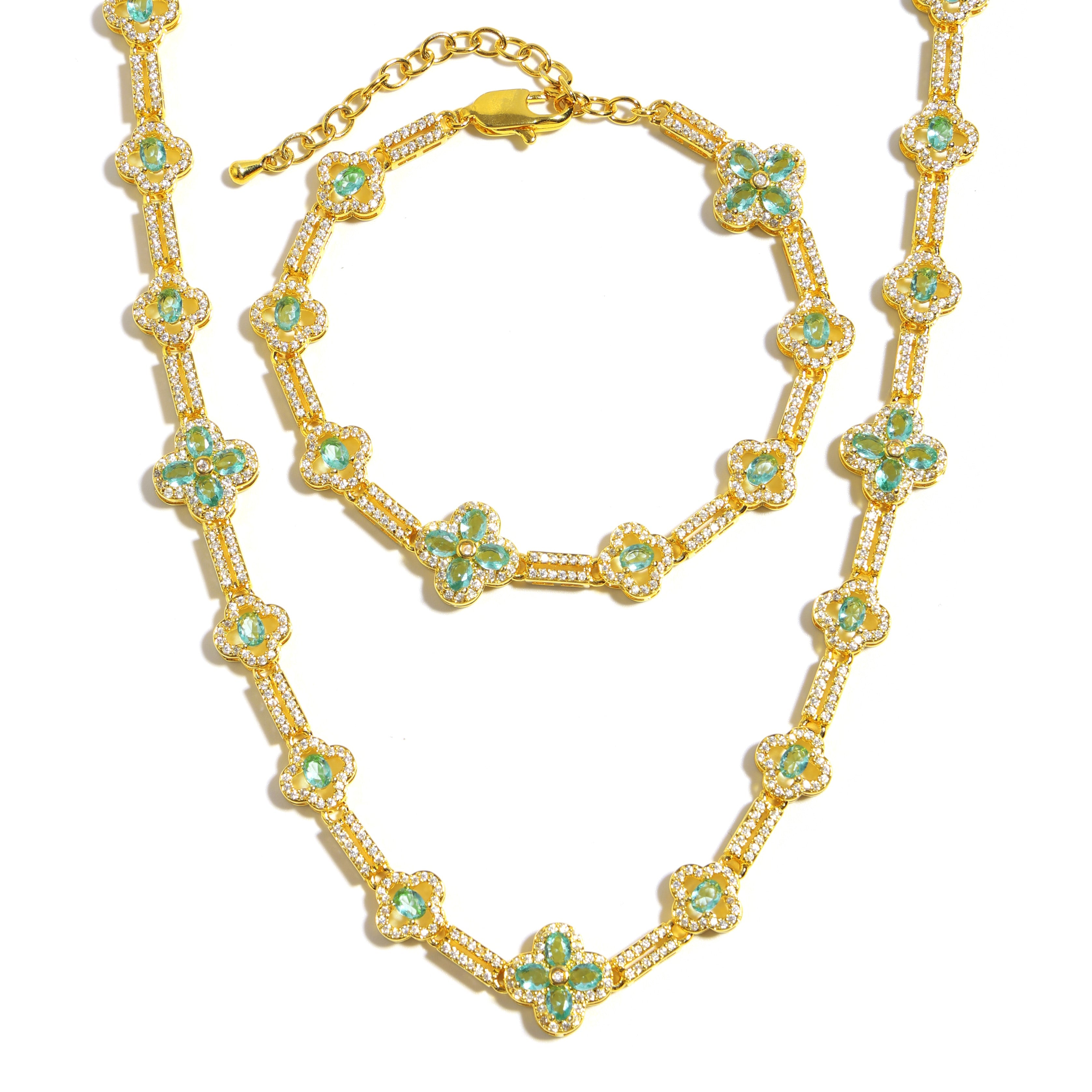 A Whisper of Sky and Petals Azure Blossom Tourmaline Bracelet
