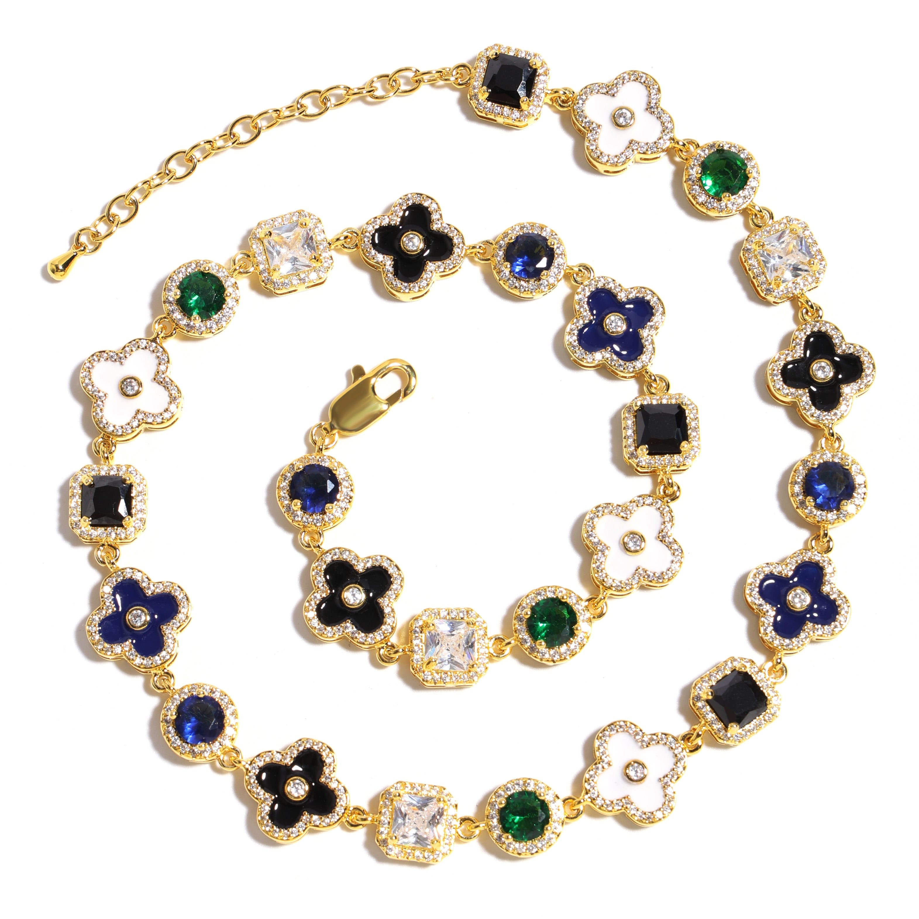 Gold Midnight Garden Gemstone Necklace