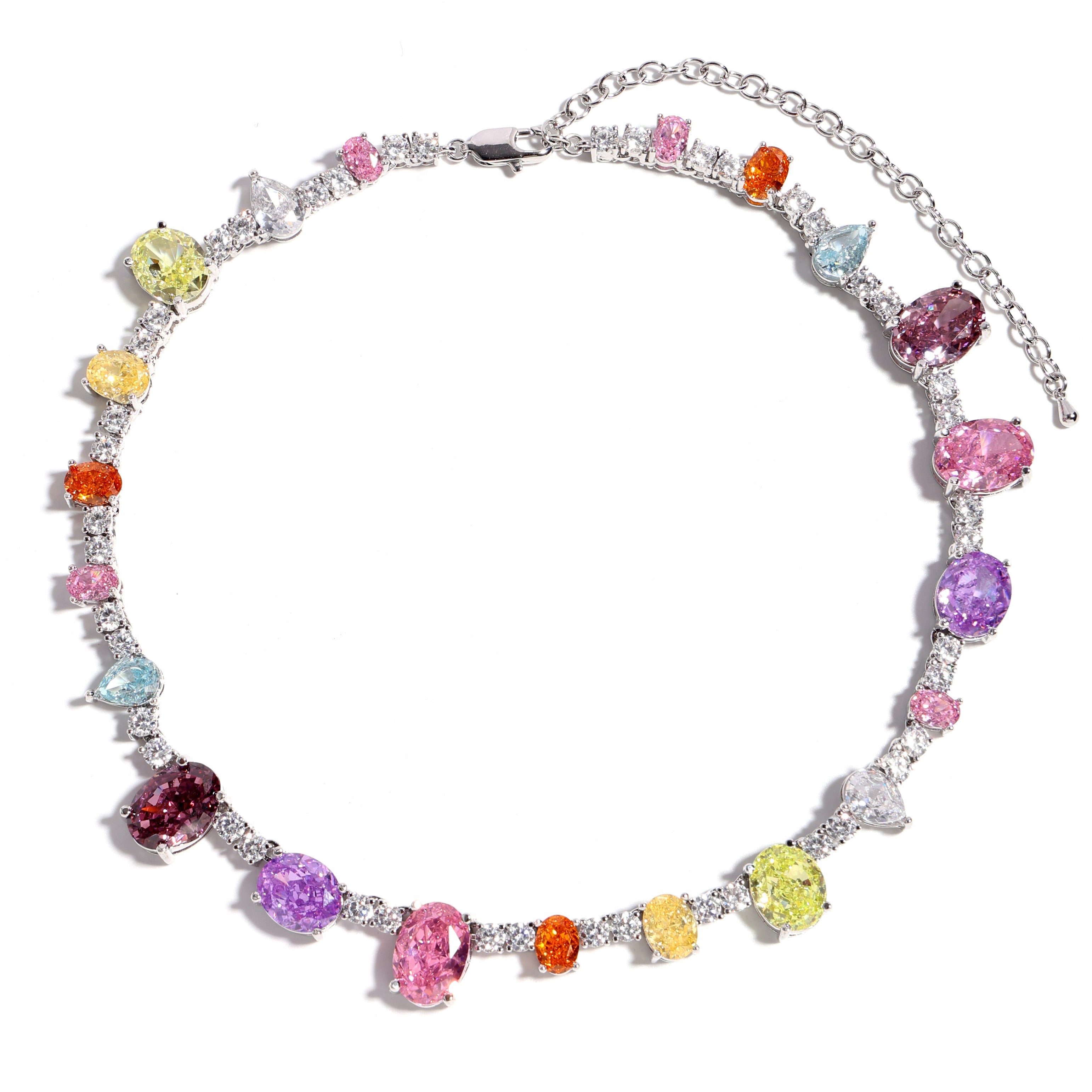 Colorful Dream Princess Gemstone Tennis Necklace