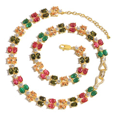 Double Tourmaline Bow Elegance Necklace
