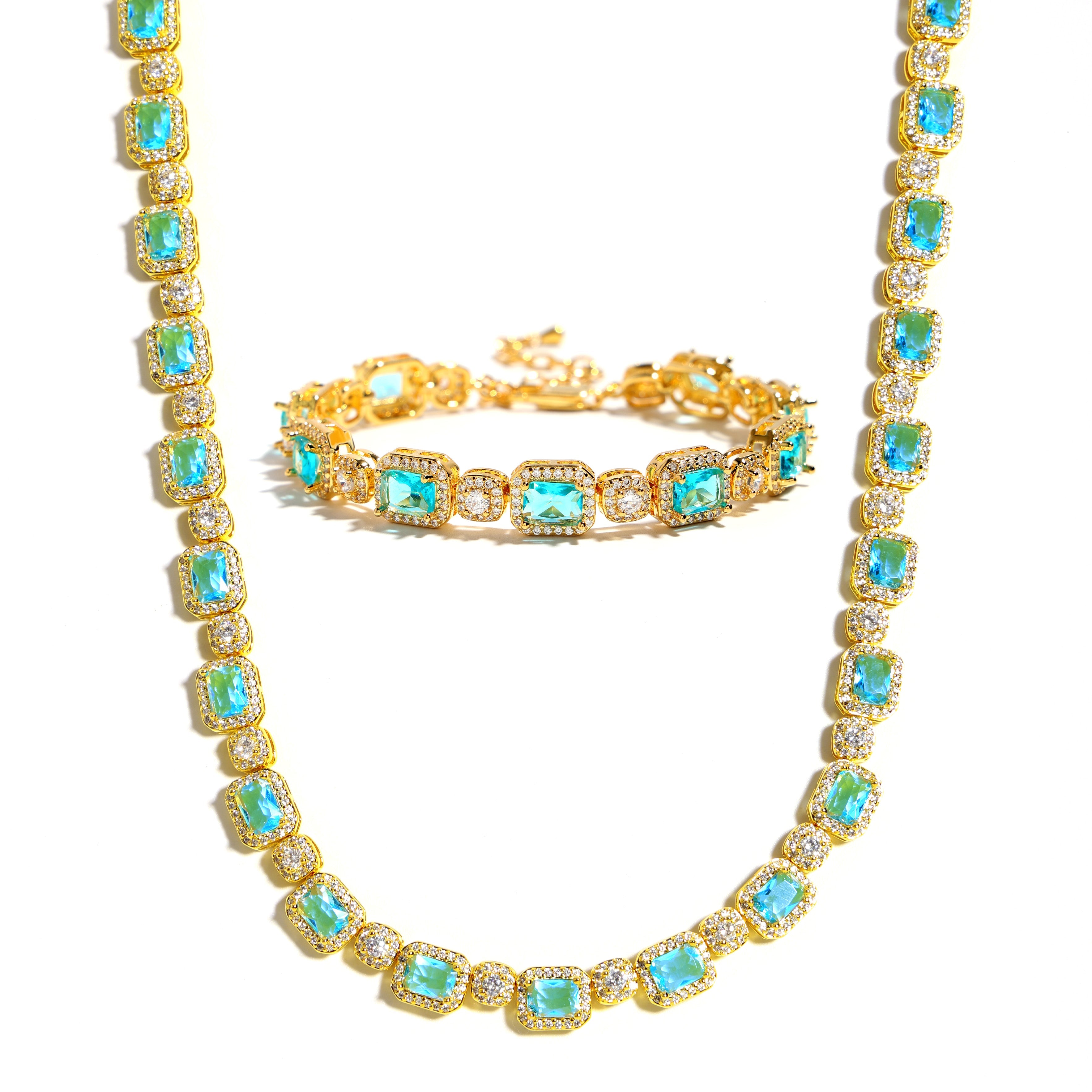 Icy Blue Elegance Tourmaline Necklace